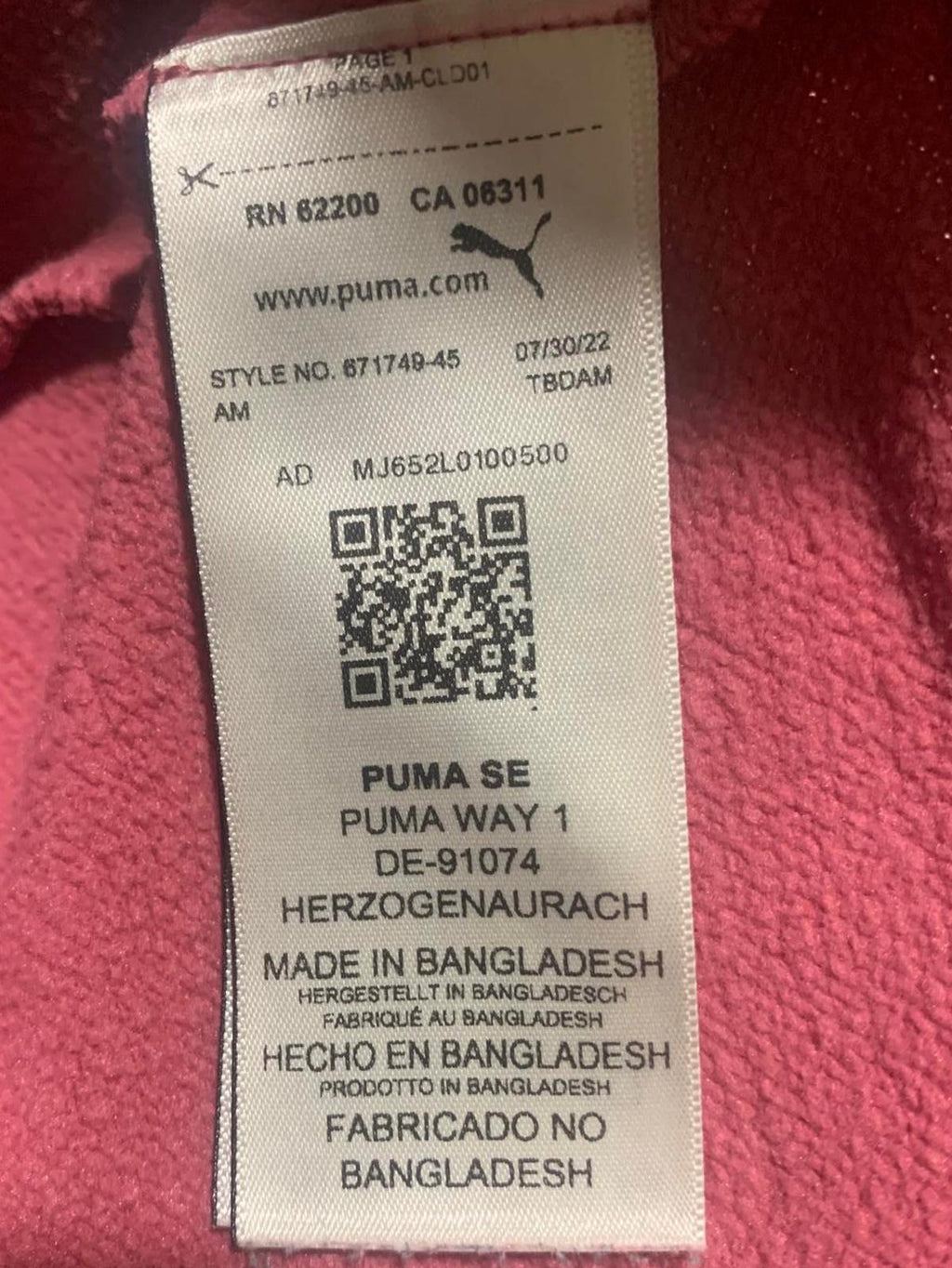 Puma Women's Size Medium Dusty Rose Oversized Hoodie Sweatshirt