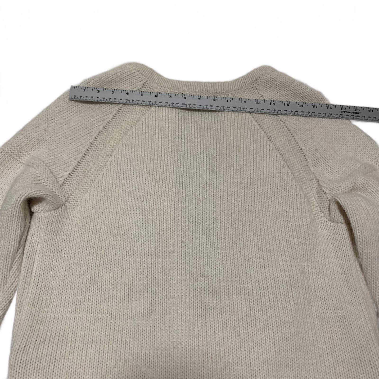 Banana Republic Women's Size L Cream Italian Yarn Cardigan Knit Long  Sweater