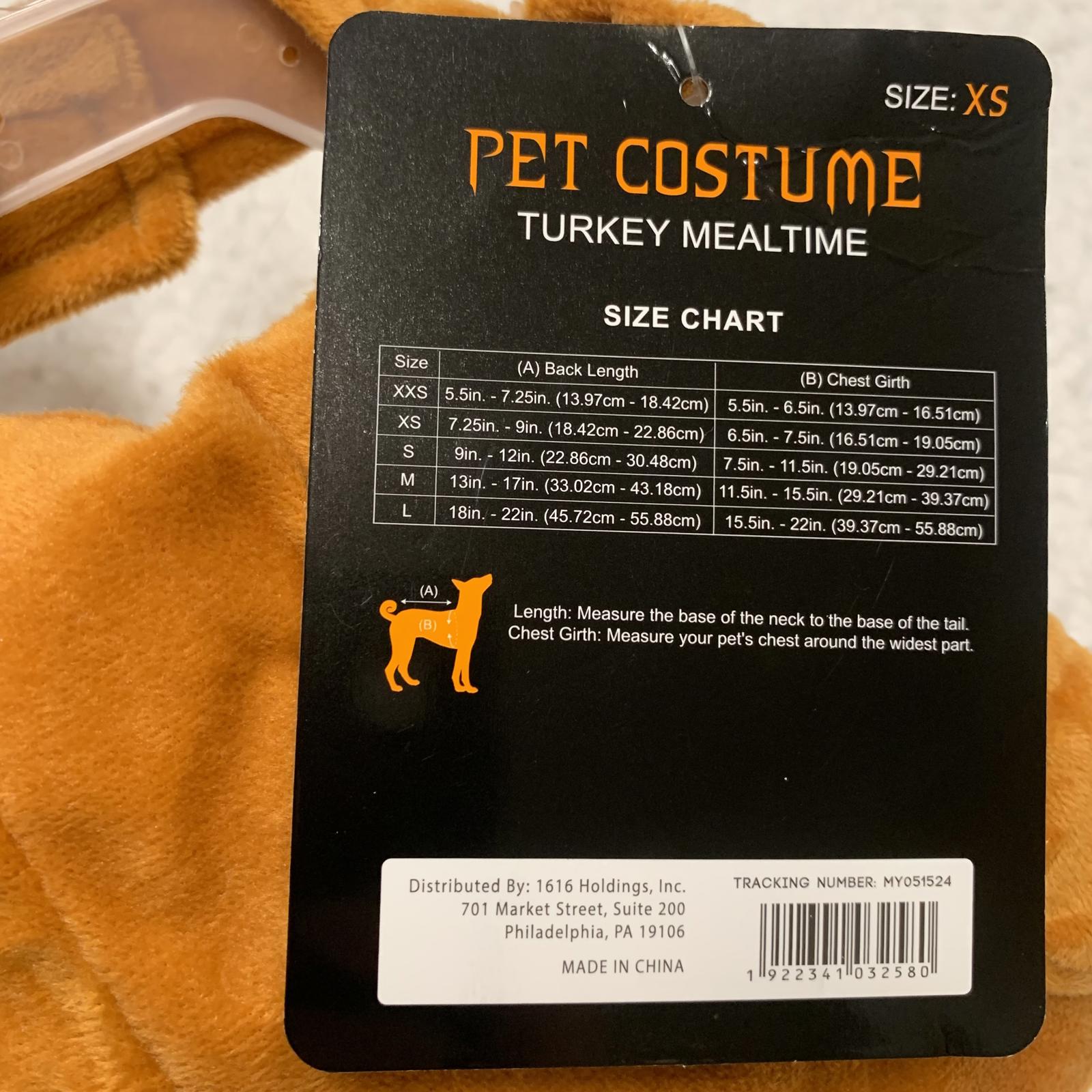 Adorable Plush Pet Size XSmall Brown Turkey Halloween Thanksgiving Costume