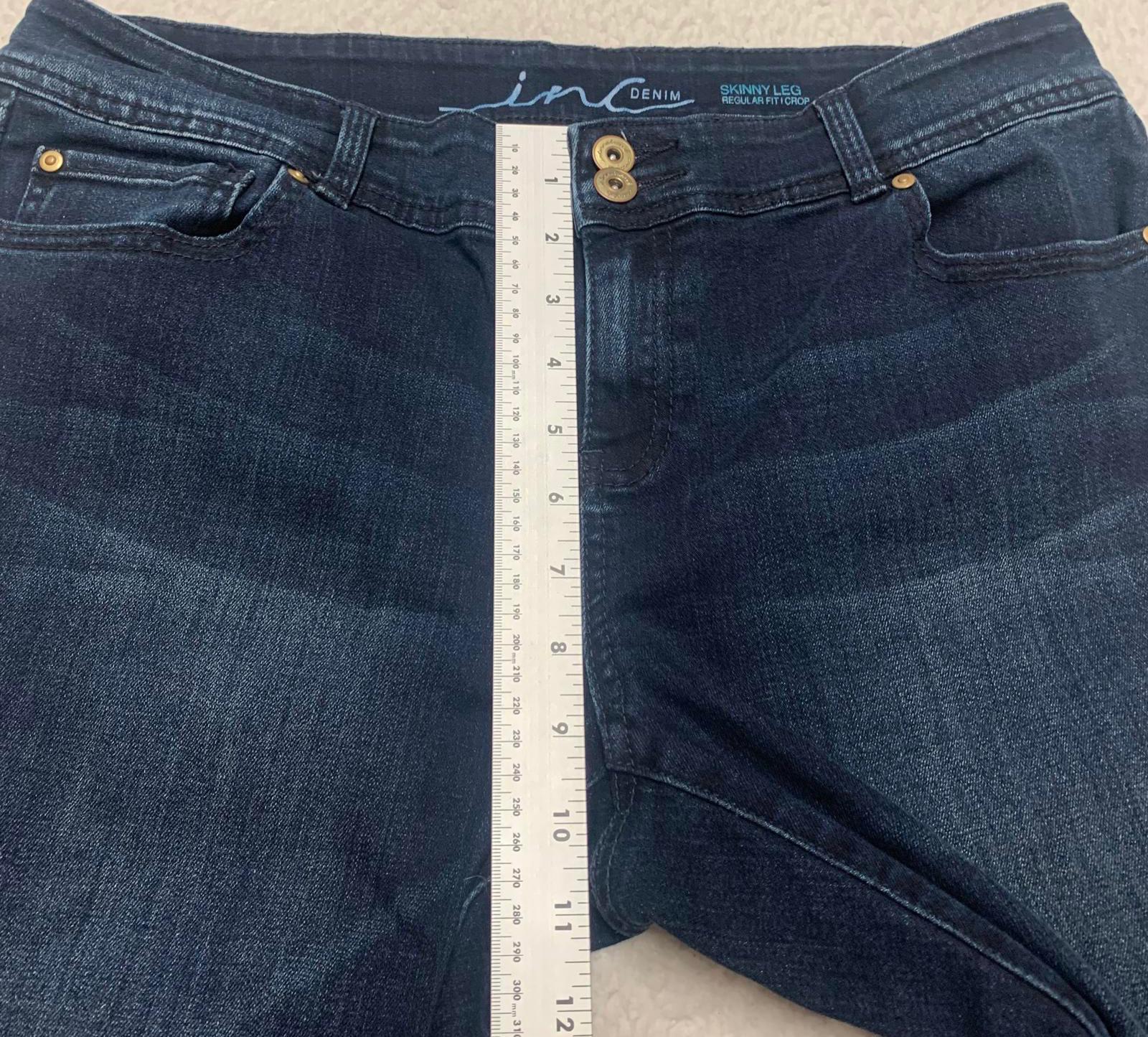 INC International Concepts Women's Jeans Sz 12  Cropped Skinny Leg W 34 x 17 L