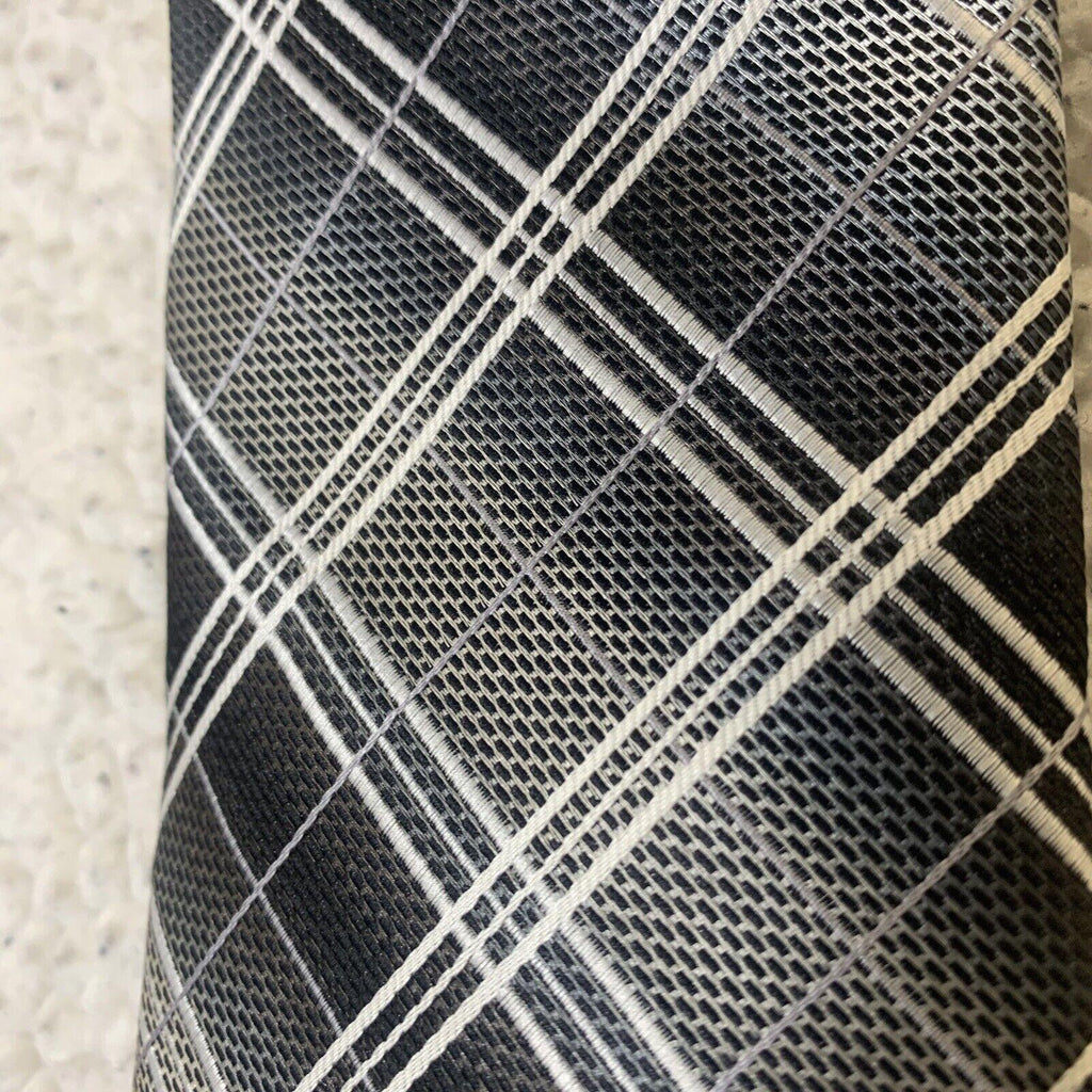 Valerio Garati Men's Plaid Neck Tie Gray Black White