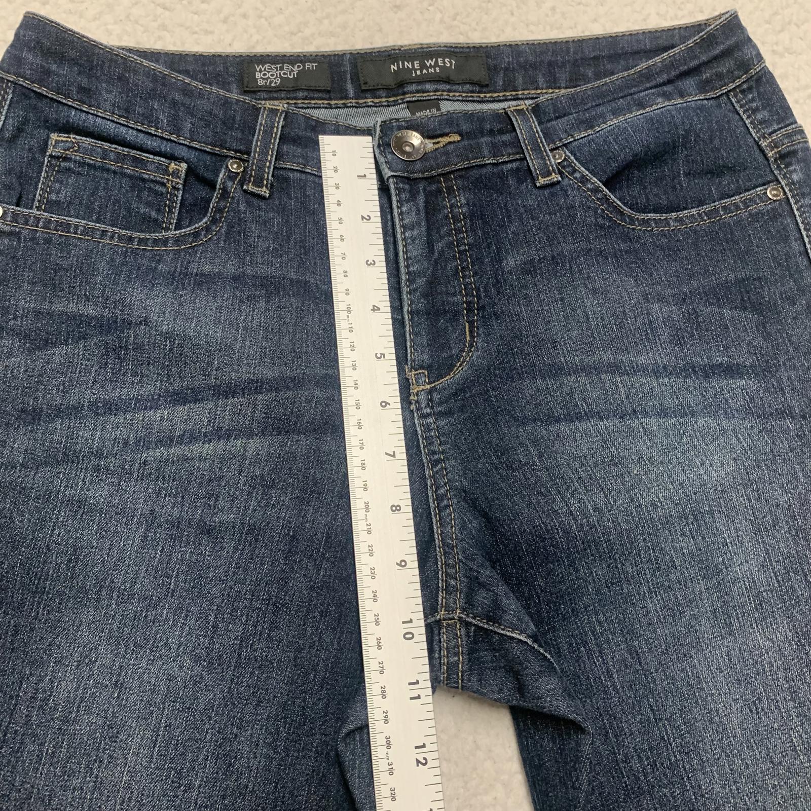 Nine West Women's Size 8R Blue Dark Wash Boot Cut Jeans 32 x 29