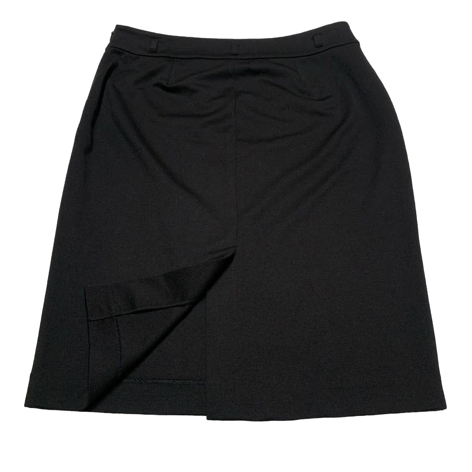 Chaps Women’s Size 8 Black Stretch Belt Loops Pencil Skirt Knee Length Side Zip