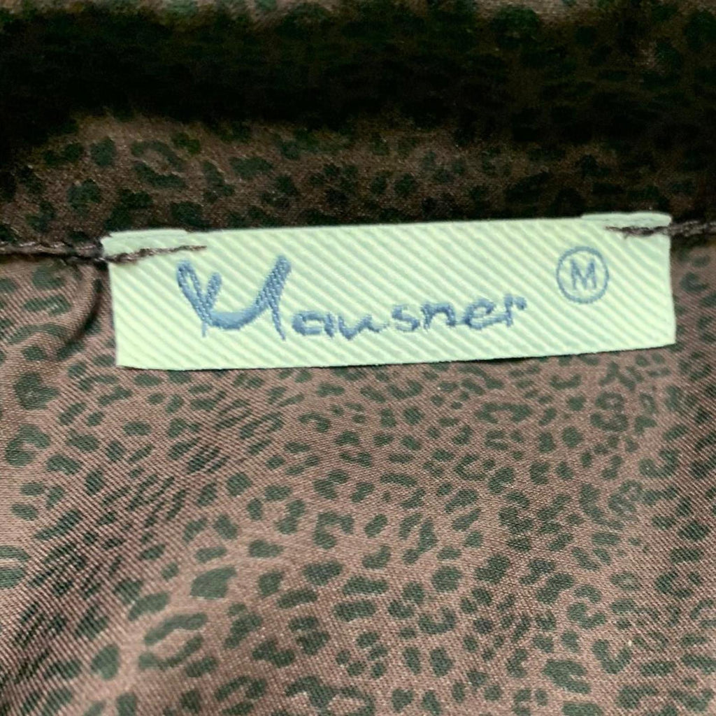 Vintage Mausner Women's Size Medium Long Sleeve Button-Up Blouse Leopard Print