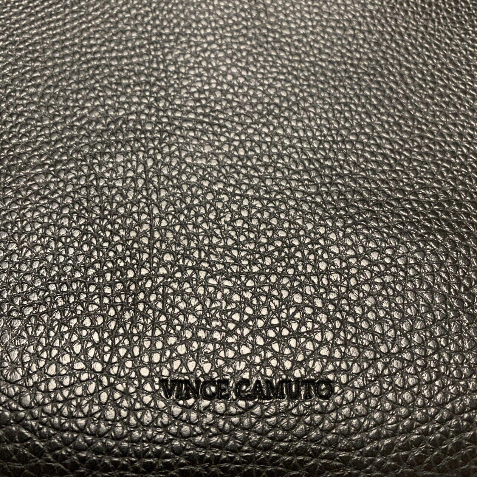 Vince Camuto Women’s Black Gray Stripe Pebbled Soft Vegan Leather Tote Bag