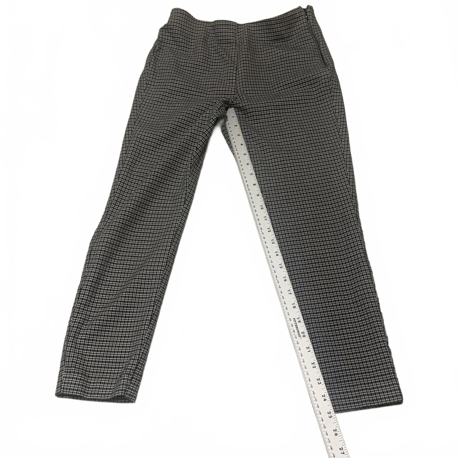 LOFT Women's Dress Pants Size 8 Black White Checkered Pattern Curvy Skinny