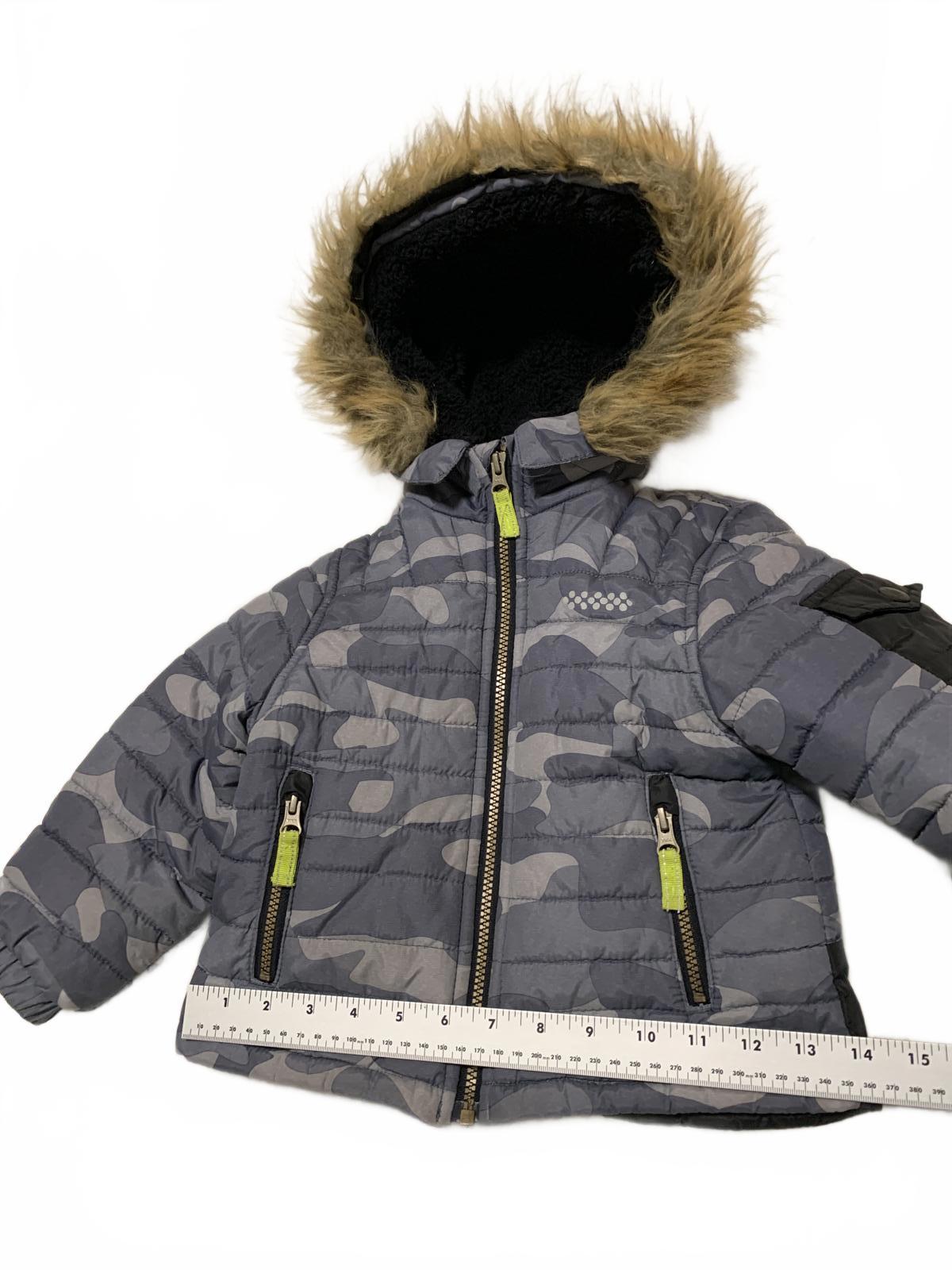 London Fog Kids Size 3T Black Fleece-Lined Winter Coat Faux Removqble Fur Hood