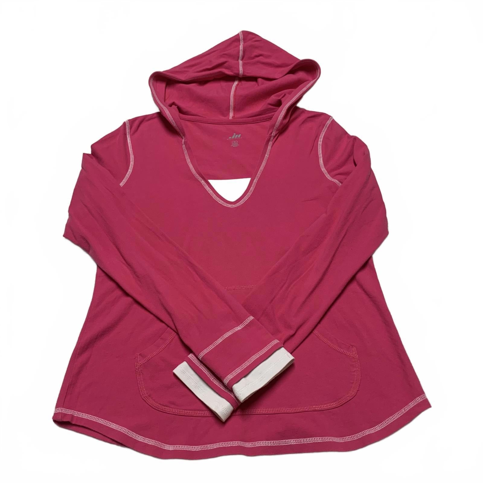 JU MORETULTRA Women's Size Medium Pink Hooded Long Sleeve Top