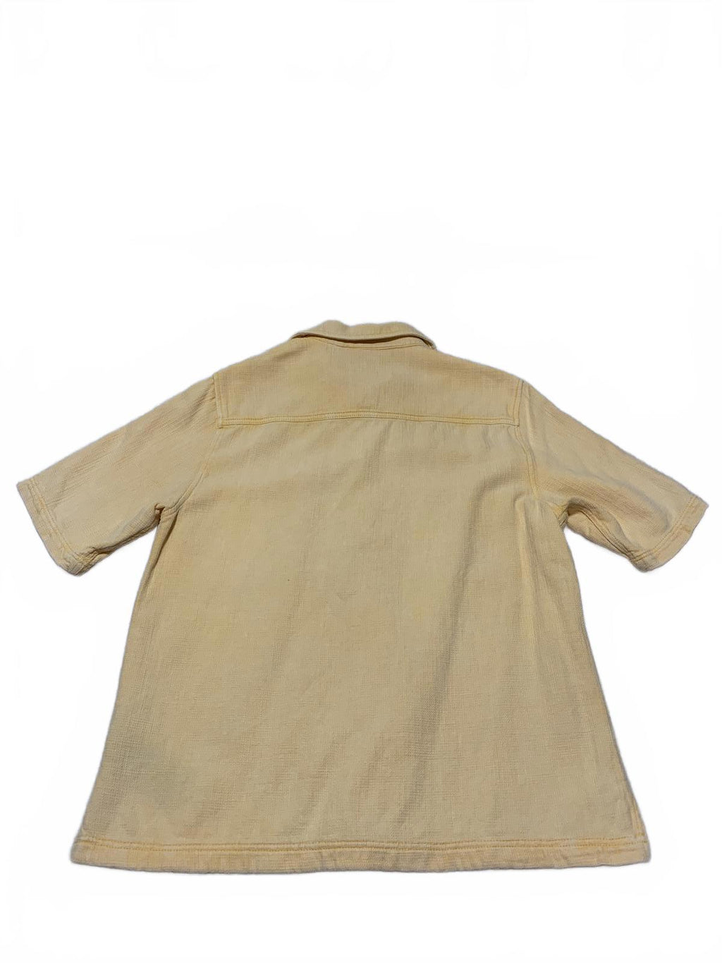 Zara Mens Size Medium Yellow Short Sleeve Button-Up Shirt