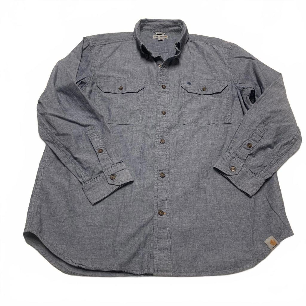 Carhartt Men’s Size Large Blue Wash Button-Up Chambray Work Shirt