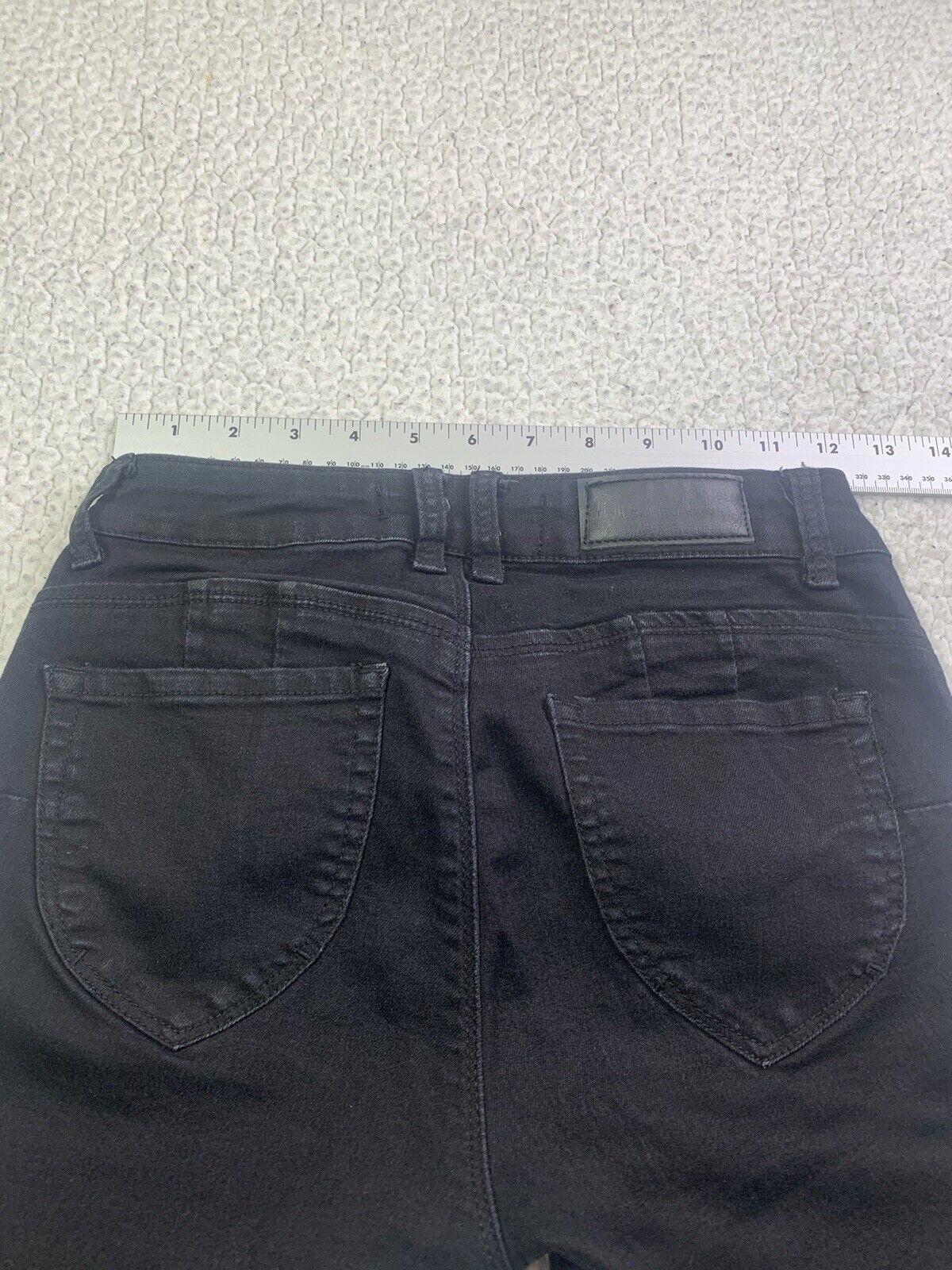 Monkey Ride Jeans Juniors Sz 3/29 Black Skinny  Distressed