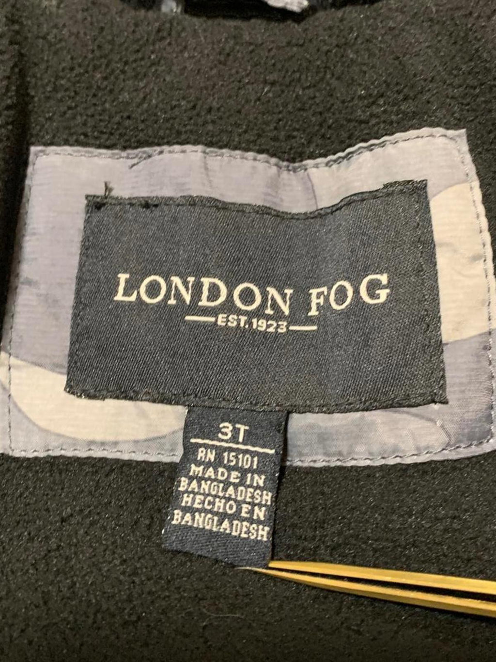 London Fog Kids Size 3T Black Fleece-Lined Winter Coat Faux Removqble Fur Hood