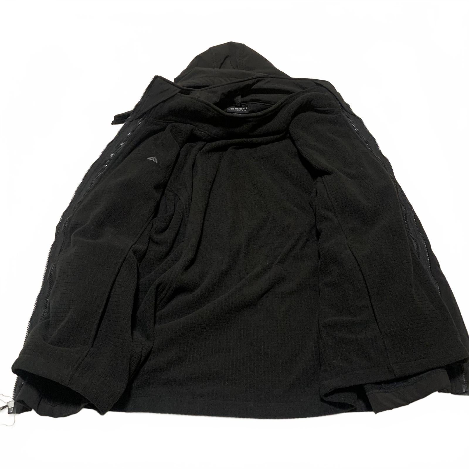 Snozu Performance Men's Size M Black Utility Jacket Hooded Coat Zip 4 Pockets