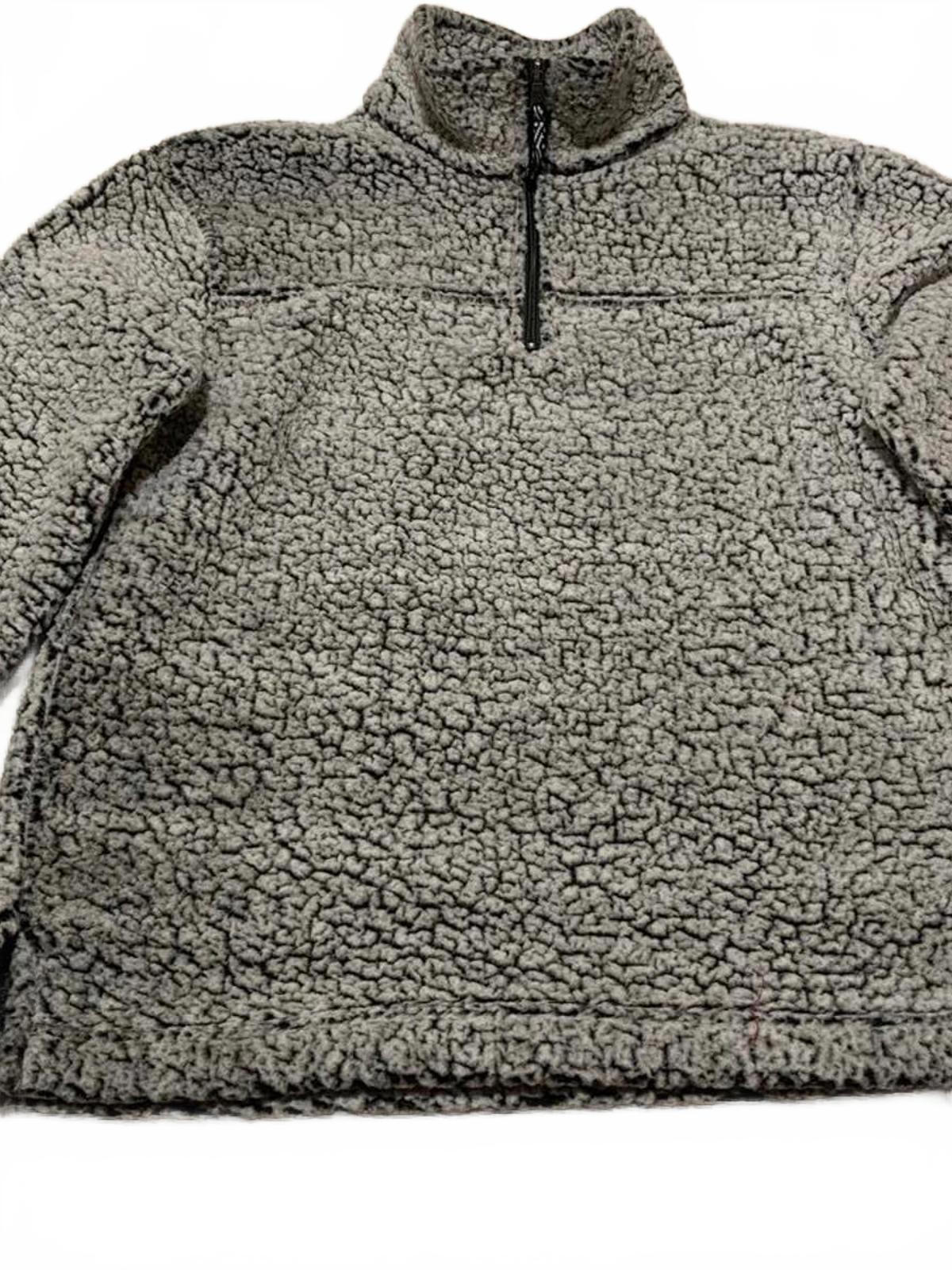 Boxercraft Men's Size M Gray Sherpa Fleece Quarter-Zip Pullover Jacket
