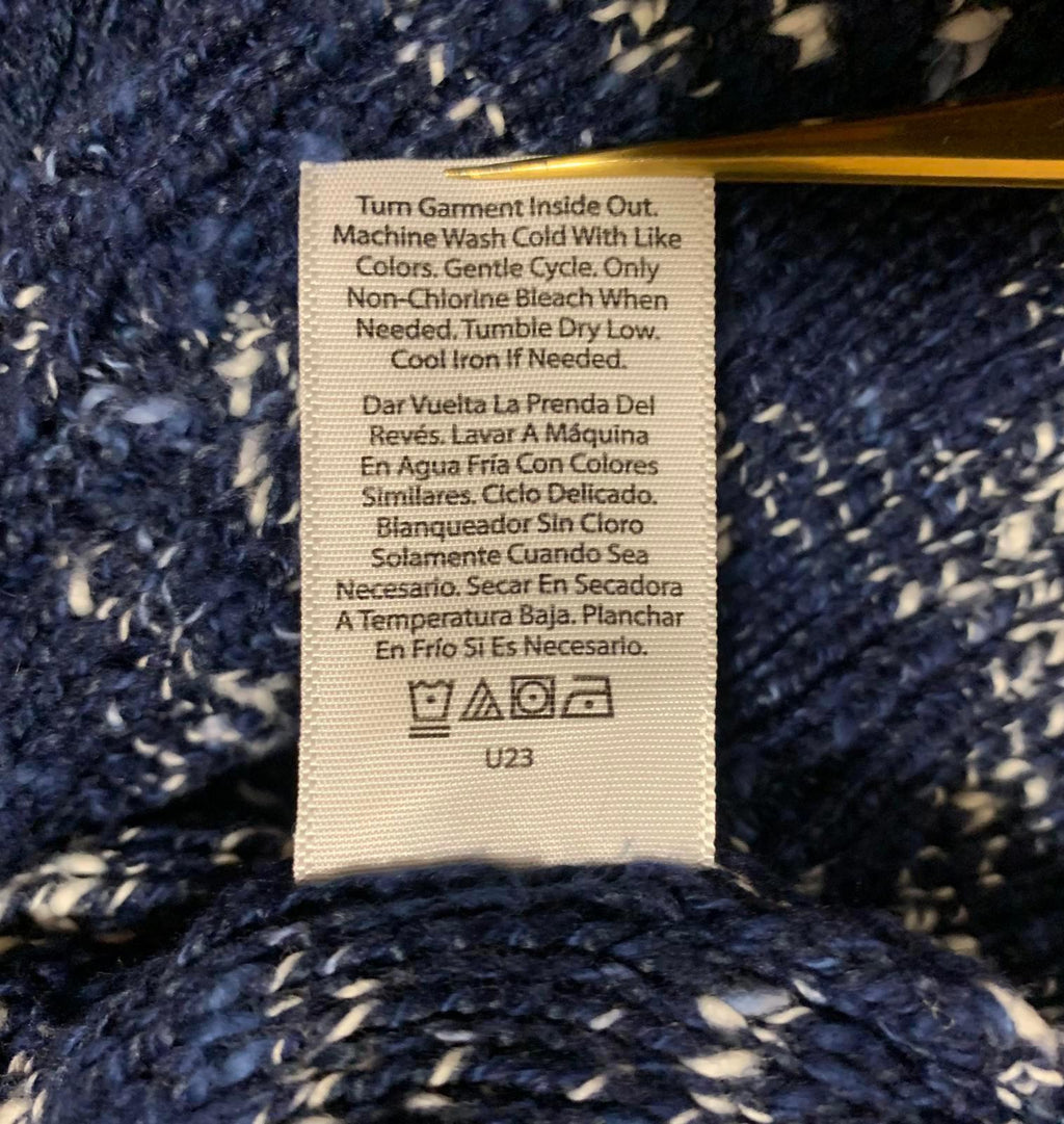 Time and True Women's Size X Large 16-18 Navy Blue Button Up Cardigan Sweater