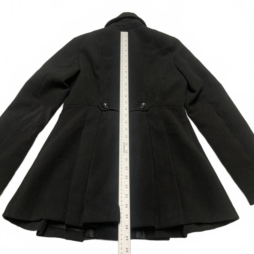 Xhiliration Women’s Size Medium Black Double-Breasted Peacoat