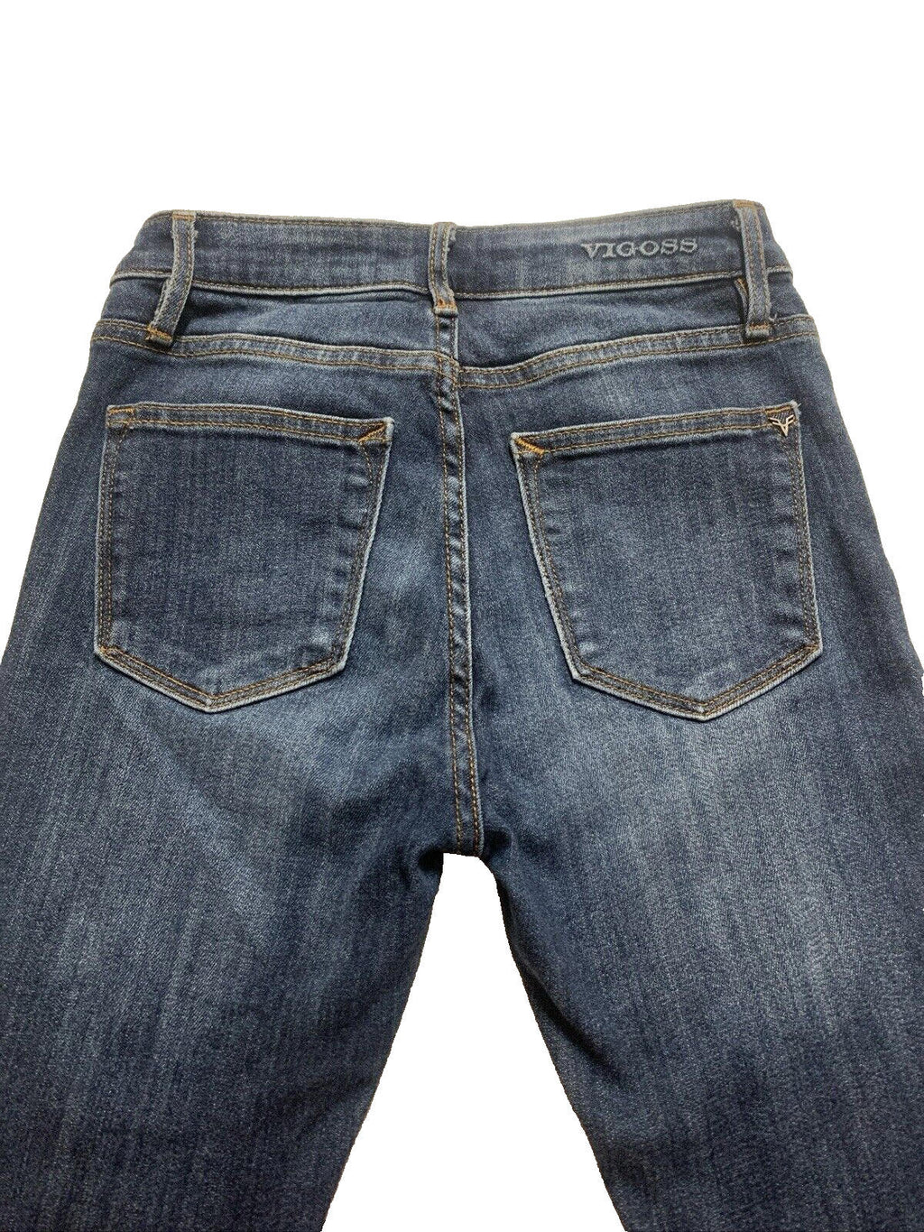 VIGOSS Marley Skinny Jeans Women's 25 X 26 Blue Distressed Mid Rise Denim