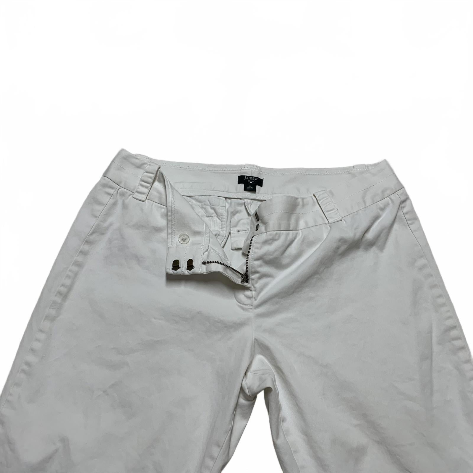 J. Crew Women’s Size 14 White Wide-Leg Cropped Pants City Fit