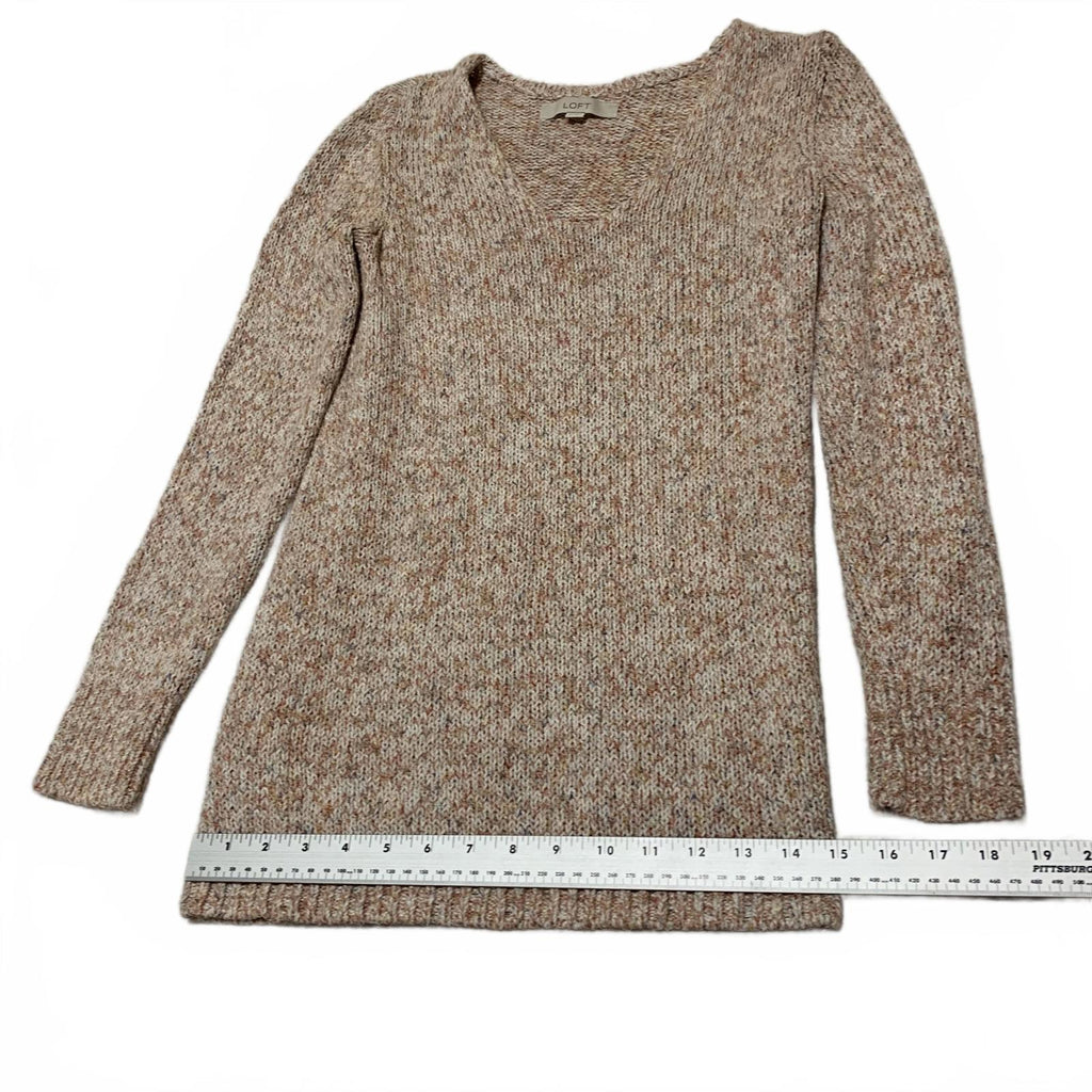 LOFT Women's Size XS Peach Knit Beige Sweater Cozy Fall Layer Long Sleeves