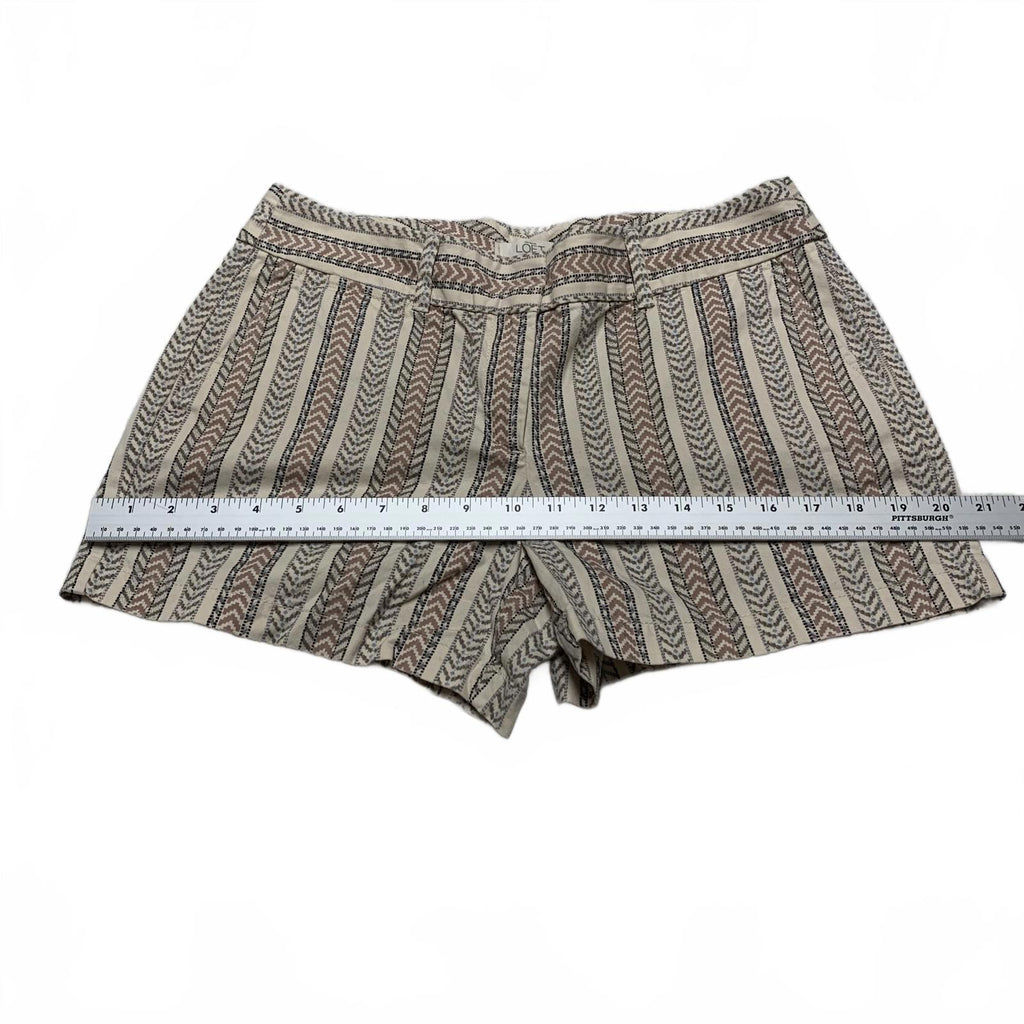 LOFT Women's Size 2 Neutral Beige Vertical Striped Shorts W 30.5 India