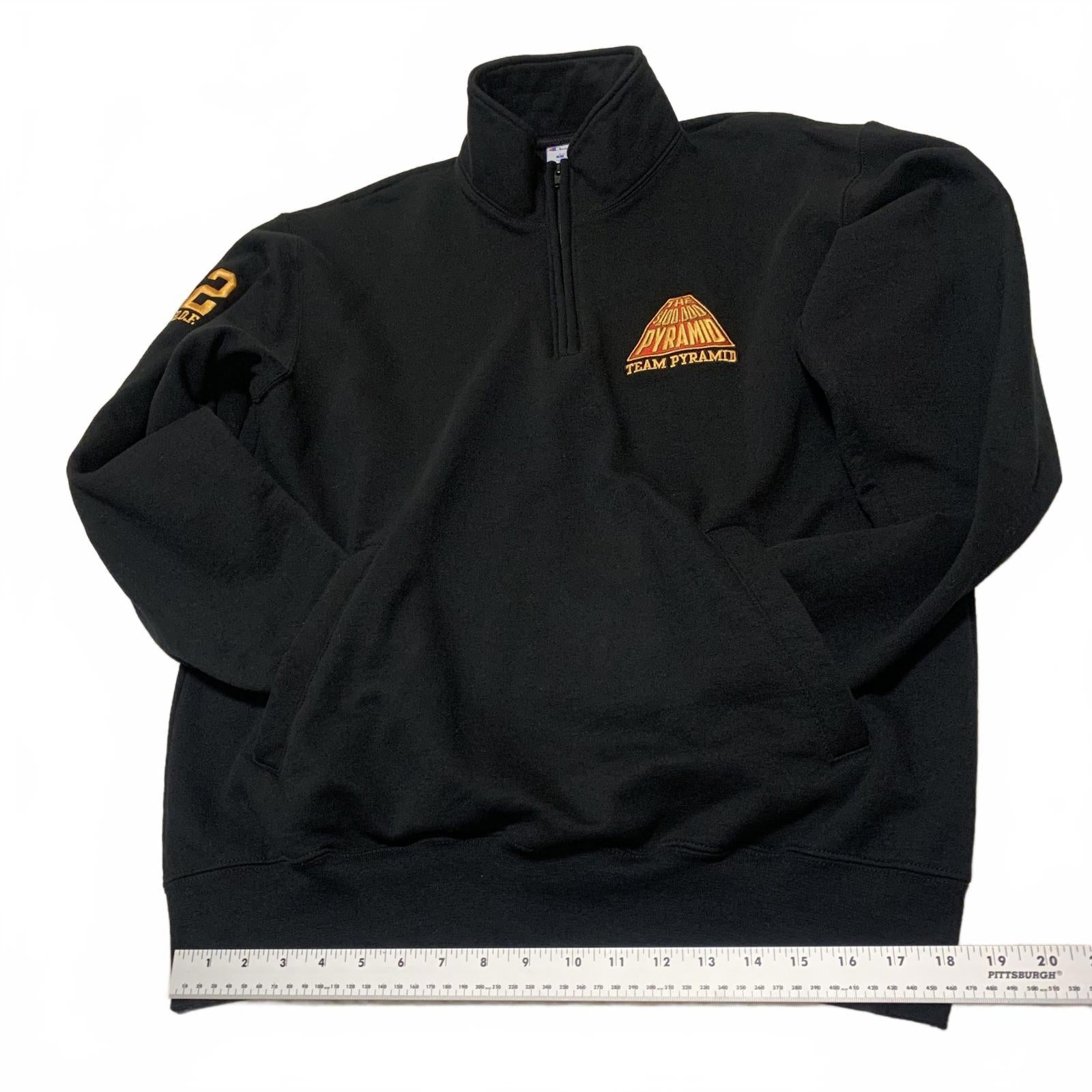 Champion Eco Authentic Men’s Team Pyramid Size L Black Quarter-Zip Sweatshirt