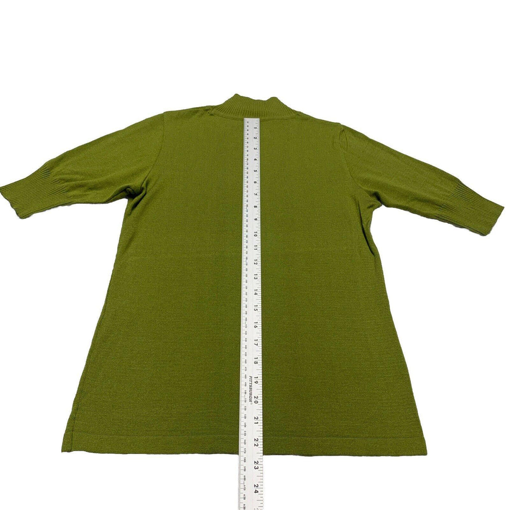 Of White Women’s Size 38 Lime Green  Half Sleeve Mock Neck Shirt Stretch Top