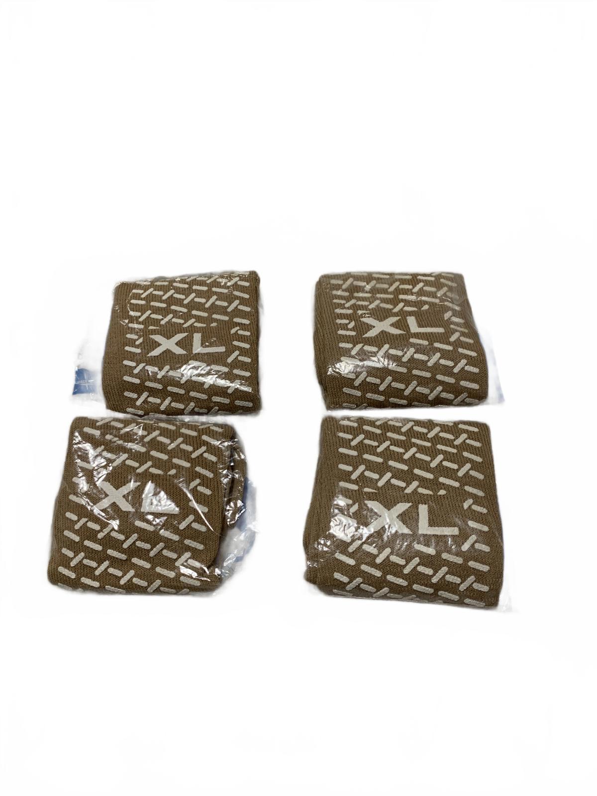 Medline Double Tread Slippers Socks Size XLarge Beige 4 Pairs in Lot