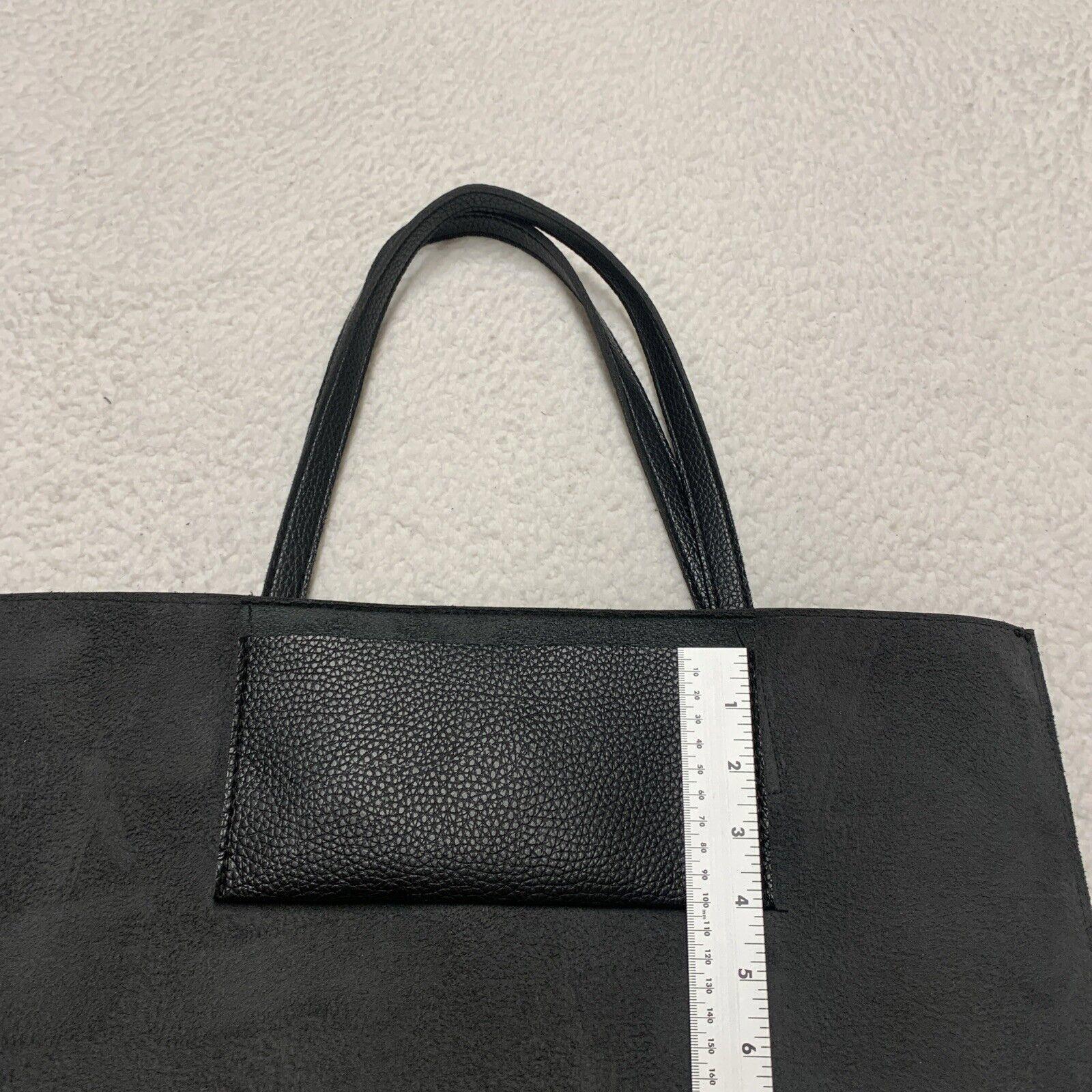 Vince Camuto Women’s Black Gray Stripe Pebbled Soft Vegan Leather Tote Bag