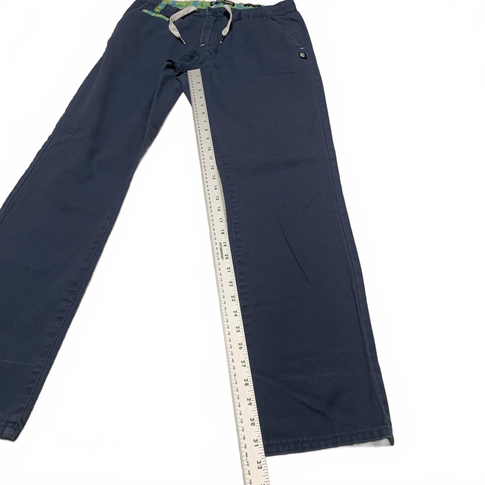 Ecko Unltd. Men's See Measurements Blue Fit-Straight Casual Pants Navy Blue