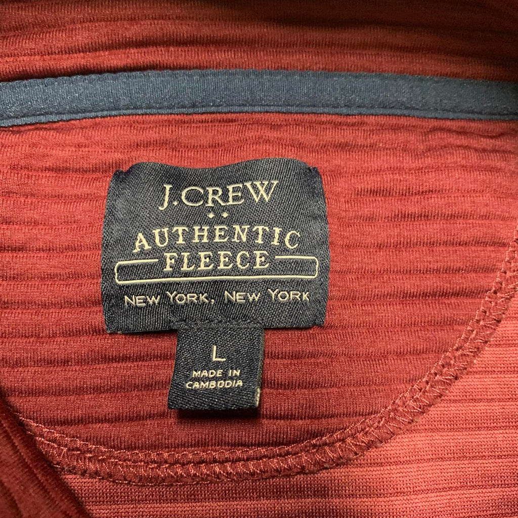 J.Crew Men's Size Large Authentic Fleece Burgundy  Pullover Jacket