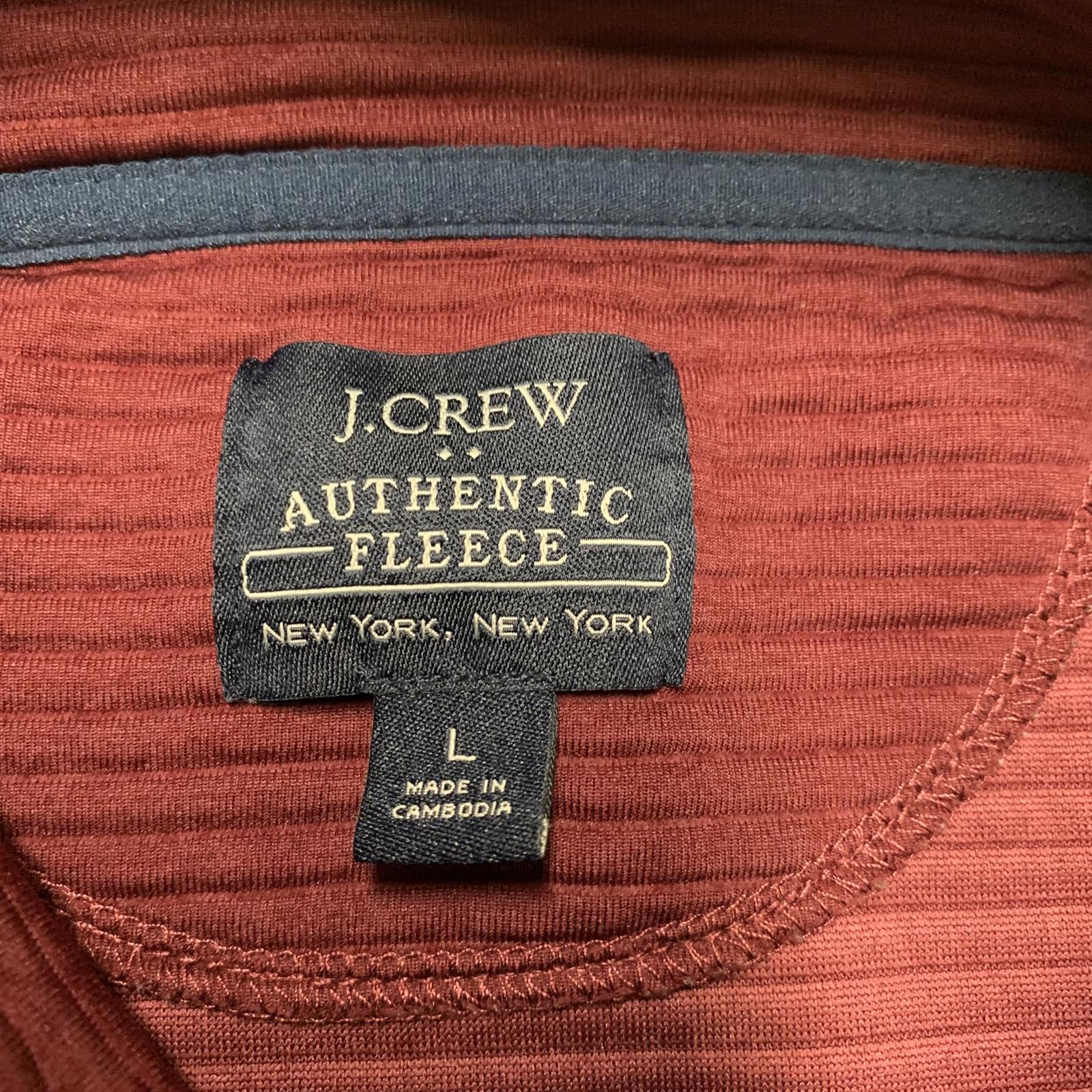 J.Crew Men's Size Large Authentic Fleece Burgundy  Pullover Jacket