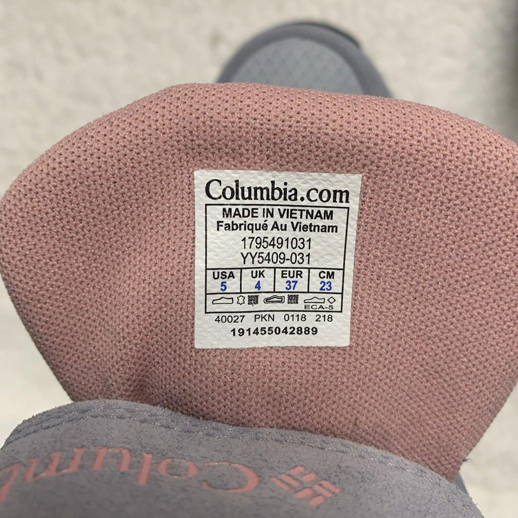 Columbia Youth Snow Boots Size 5 Waterproof Winter  Omni-Grip  Gray Pink