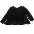 Torrid Womens Size 3 Black Long Sleeve Peplum Blouse Textured Floral Pattern