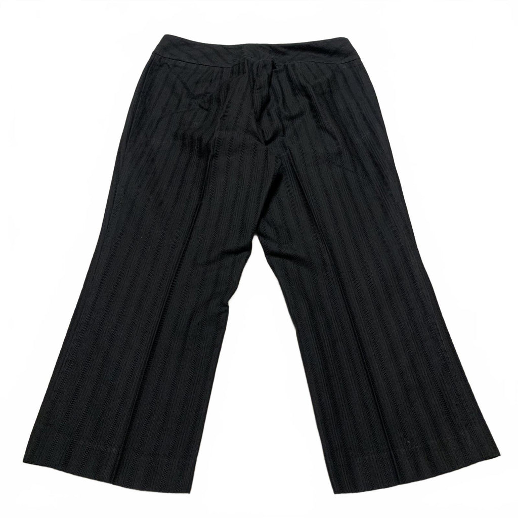 Ann Taylor Women's Petites Size 10P or 12P Black Striped Cropped Pants W 30 x 22