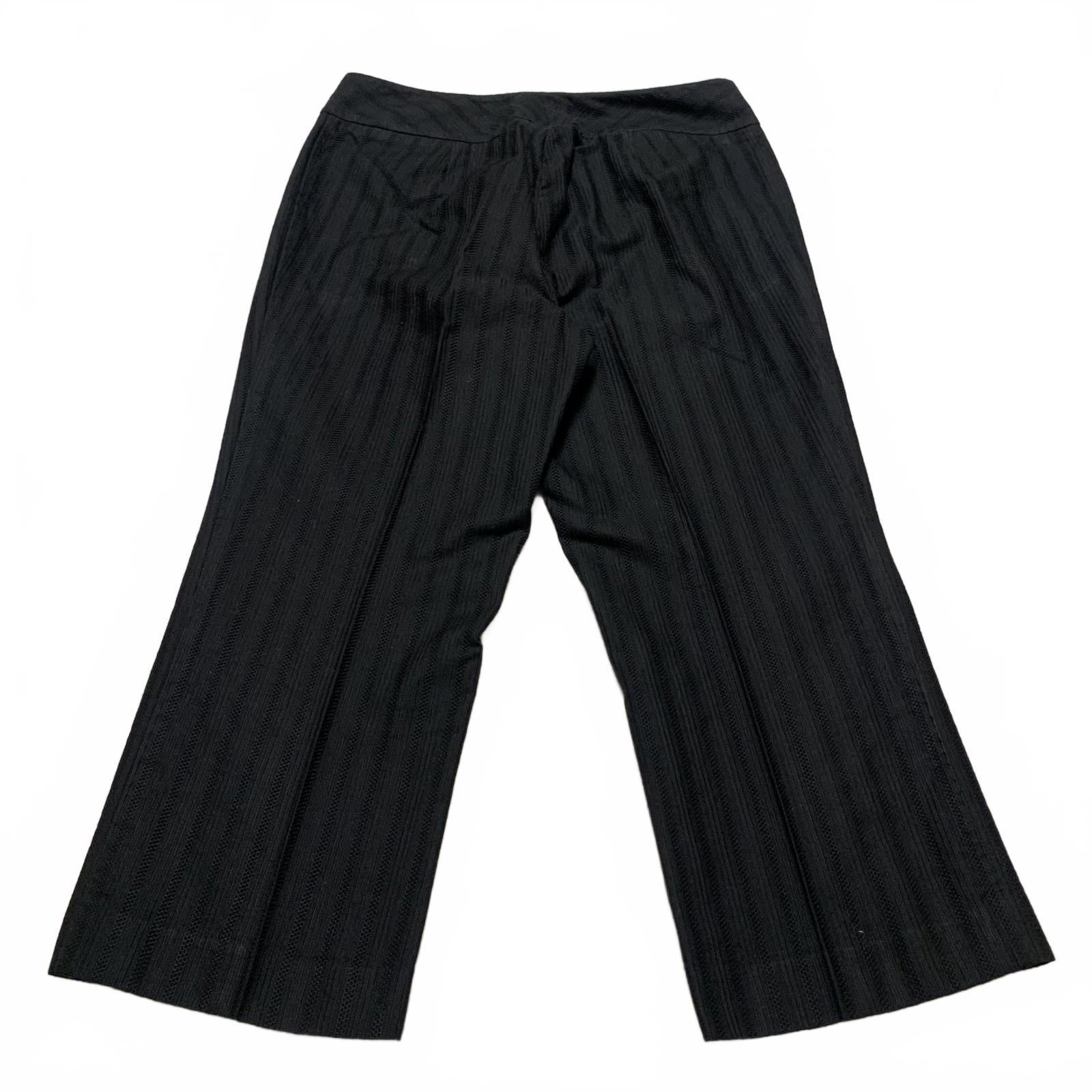 Ann Taylor Women's Petites Size 10P or 12P Black Striped Cropped Pants W 30 x 22