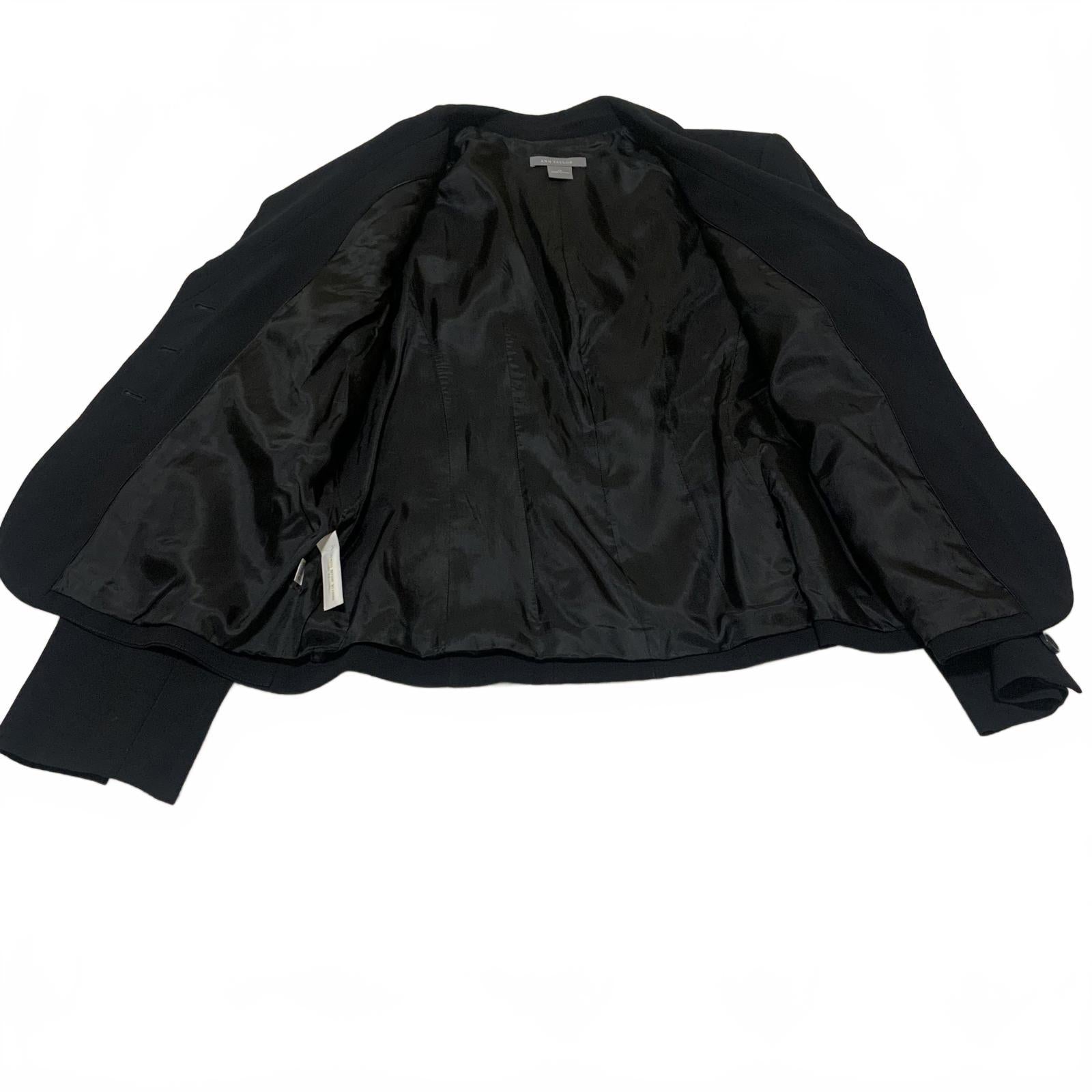 Vintage 90s Ann Taylor Blazer Women’s 14 Black Tailored Career Jacket