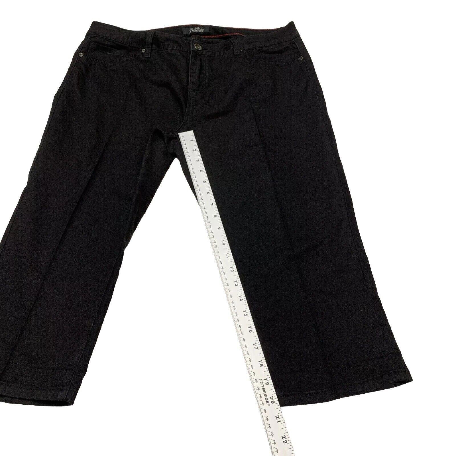 Royalty By YMI Woman Size 16 Cropped Black Jeans Stretch Denim