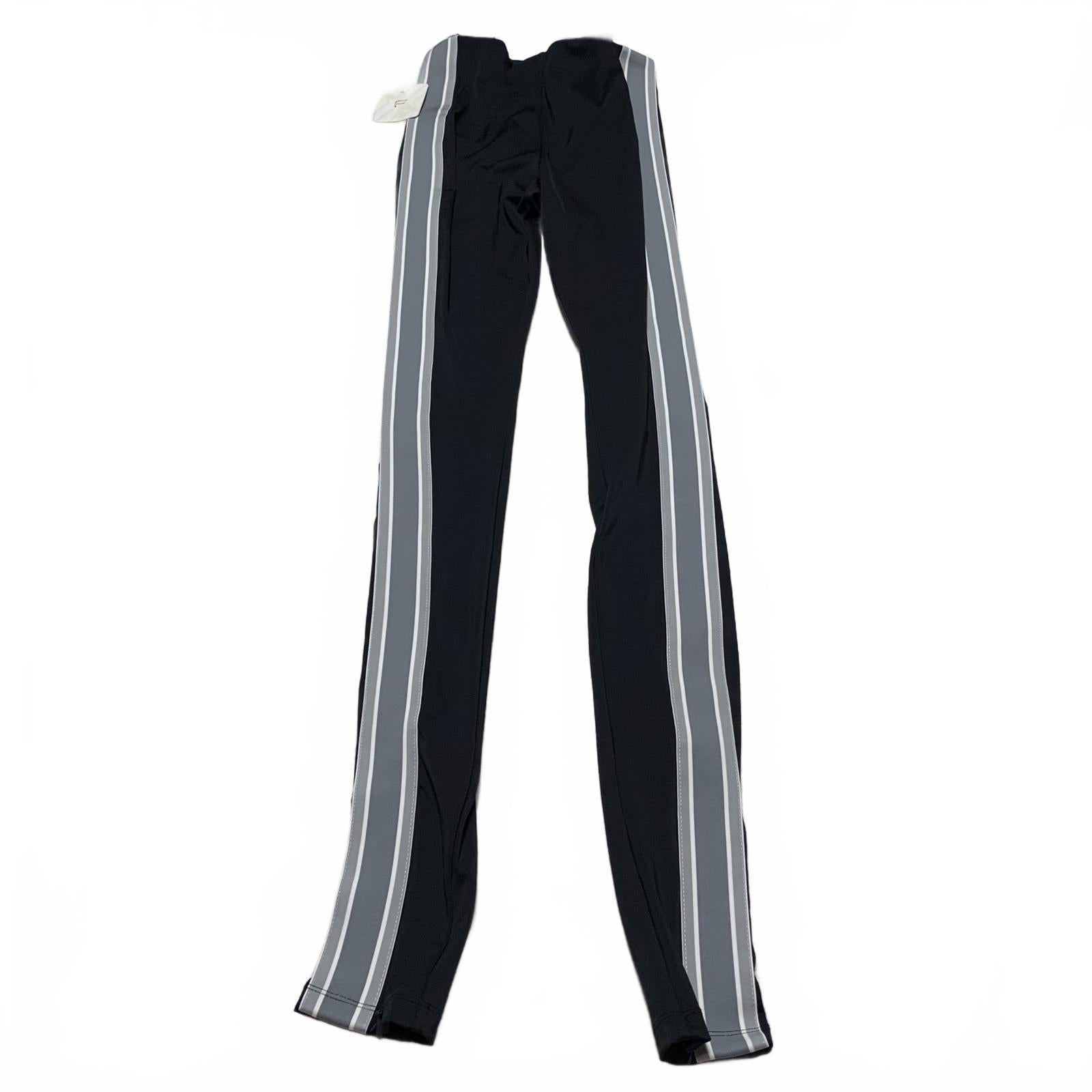 Fabletic’s Women's Size Small Black Leggings Side Stripes Ankle Zippers