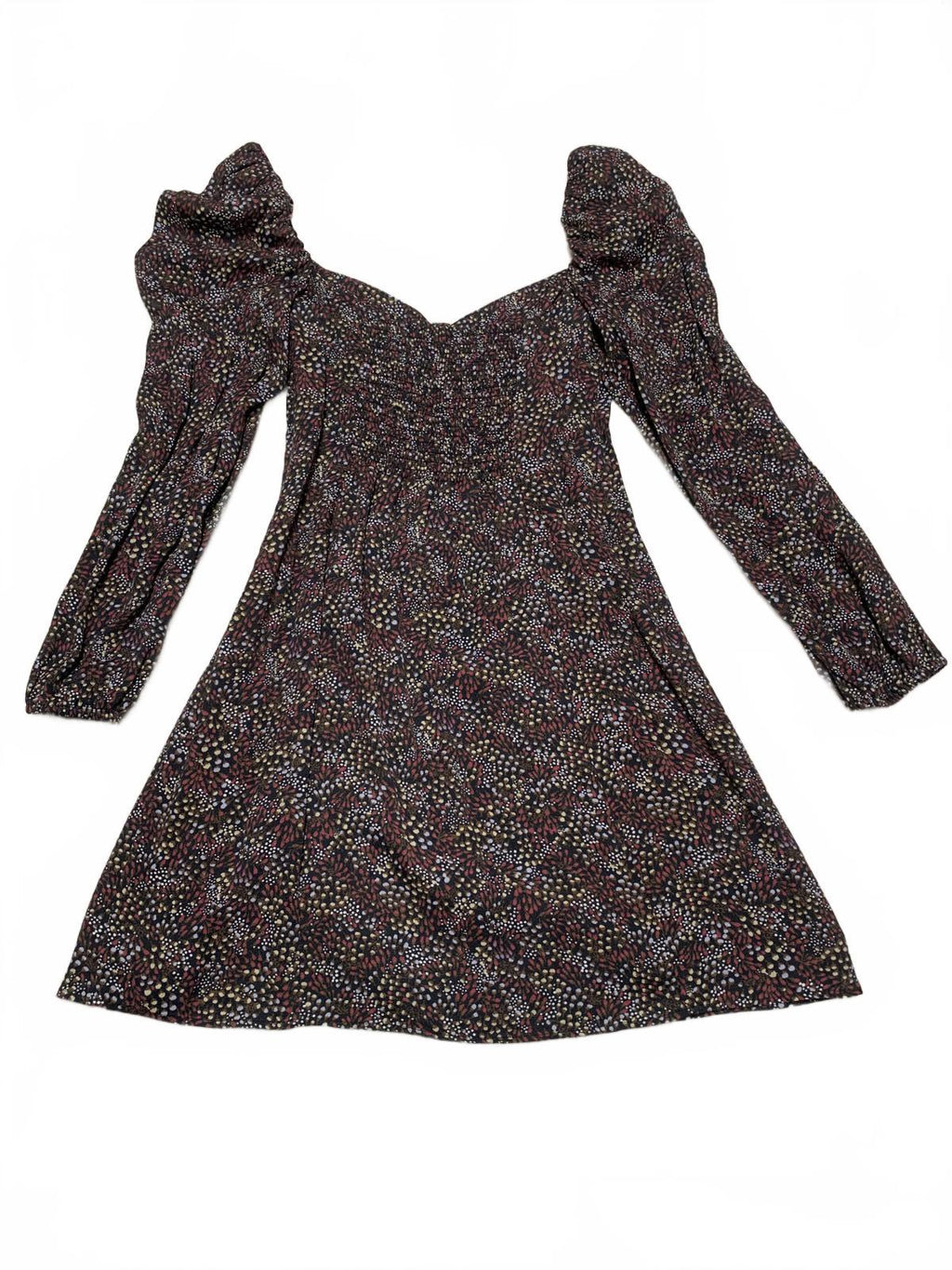 Wilfred Womens Size 8 Floral Pattern Long Sleeve Dress Puff Shoulders