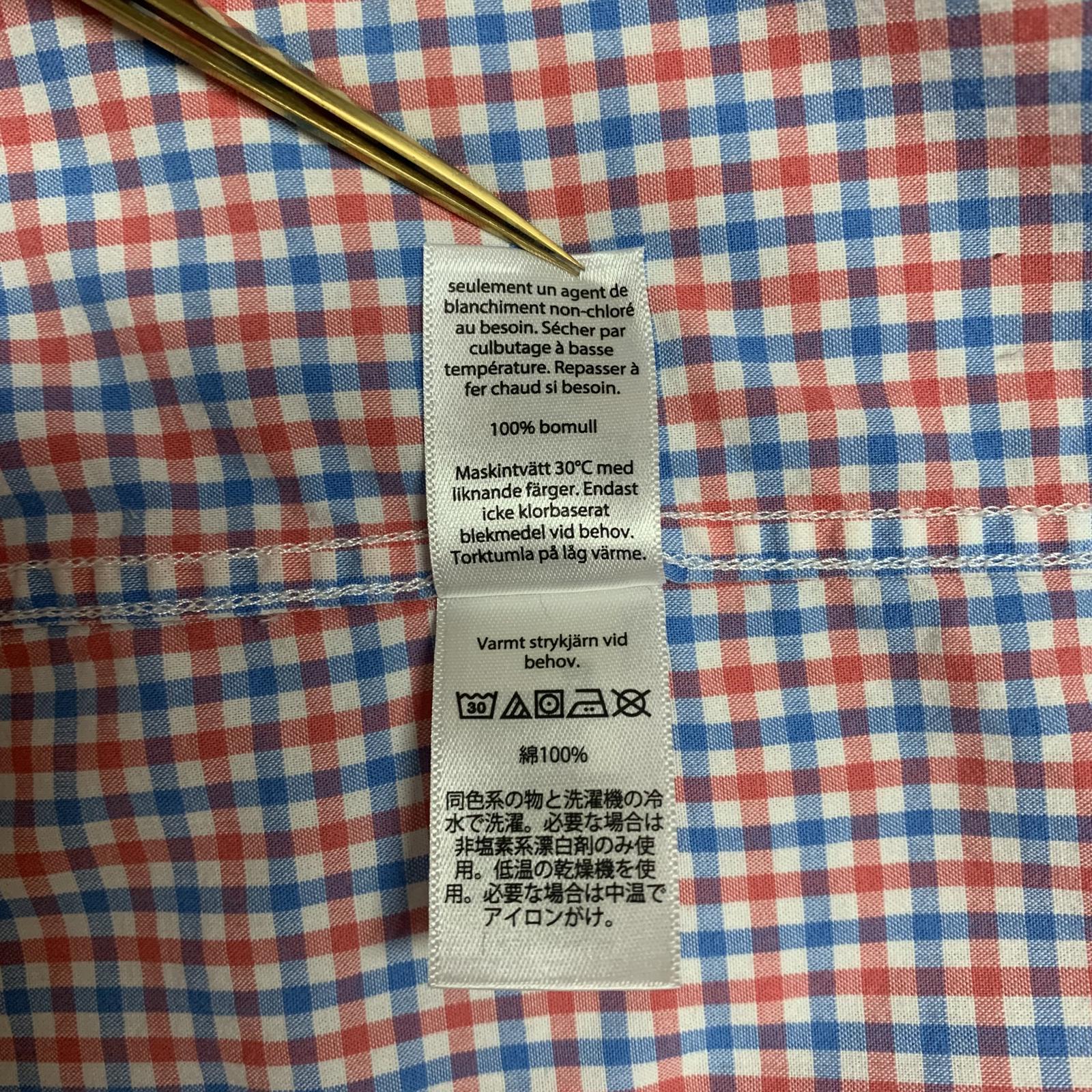Vineyard Vines Men’s Large Red Blue Check Slim Fit Murray Button Shirt