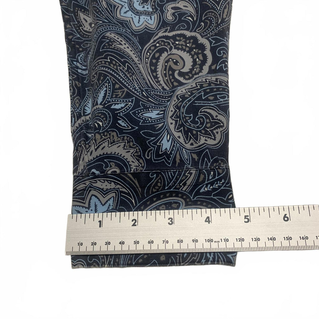 Alfani Men's Size XLarge 17 17.5 Blue Paisley Print Long Sleeve Button Shirt