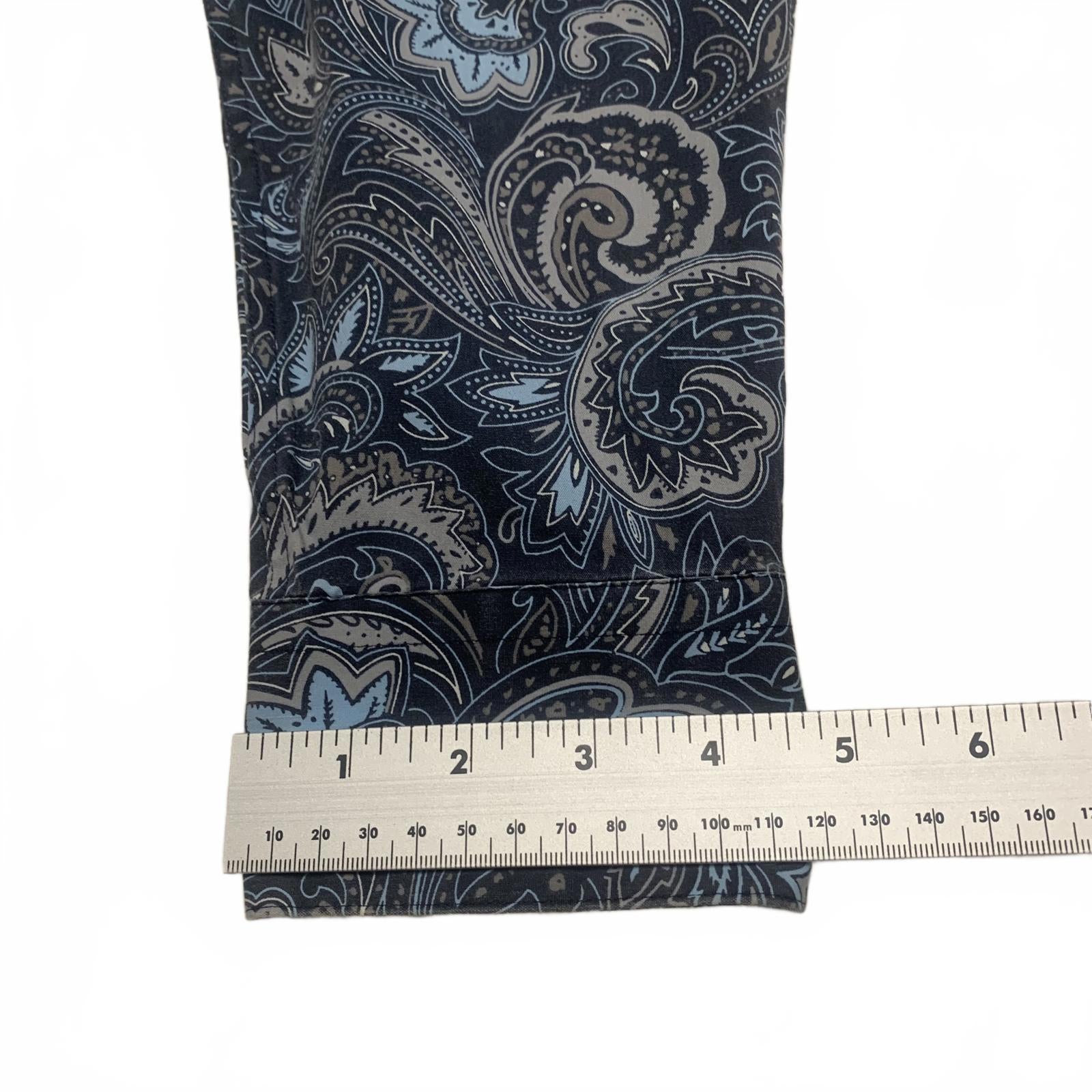 Alfani Men's Size XLarge 17 17.5 Blue Paisley Print Long Sleeve Button Shirt