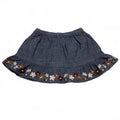 Gymboree Girls Sz 3T Denim Blue Floral Embroidered Denim Skirt with Pink Shorts