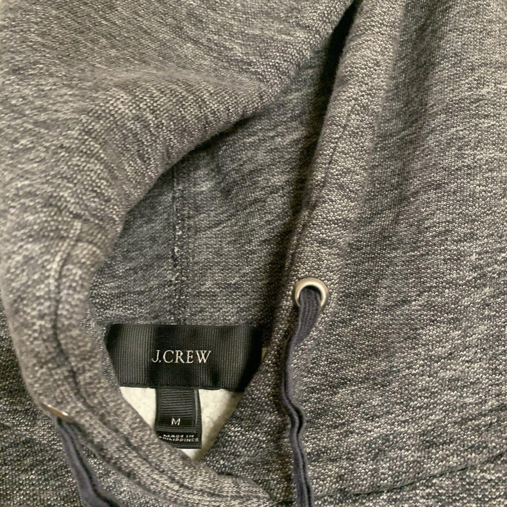 J Crew Hoodie Sweater Women's Size M Black Charcoal Sweatshirt Hem