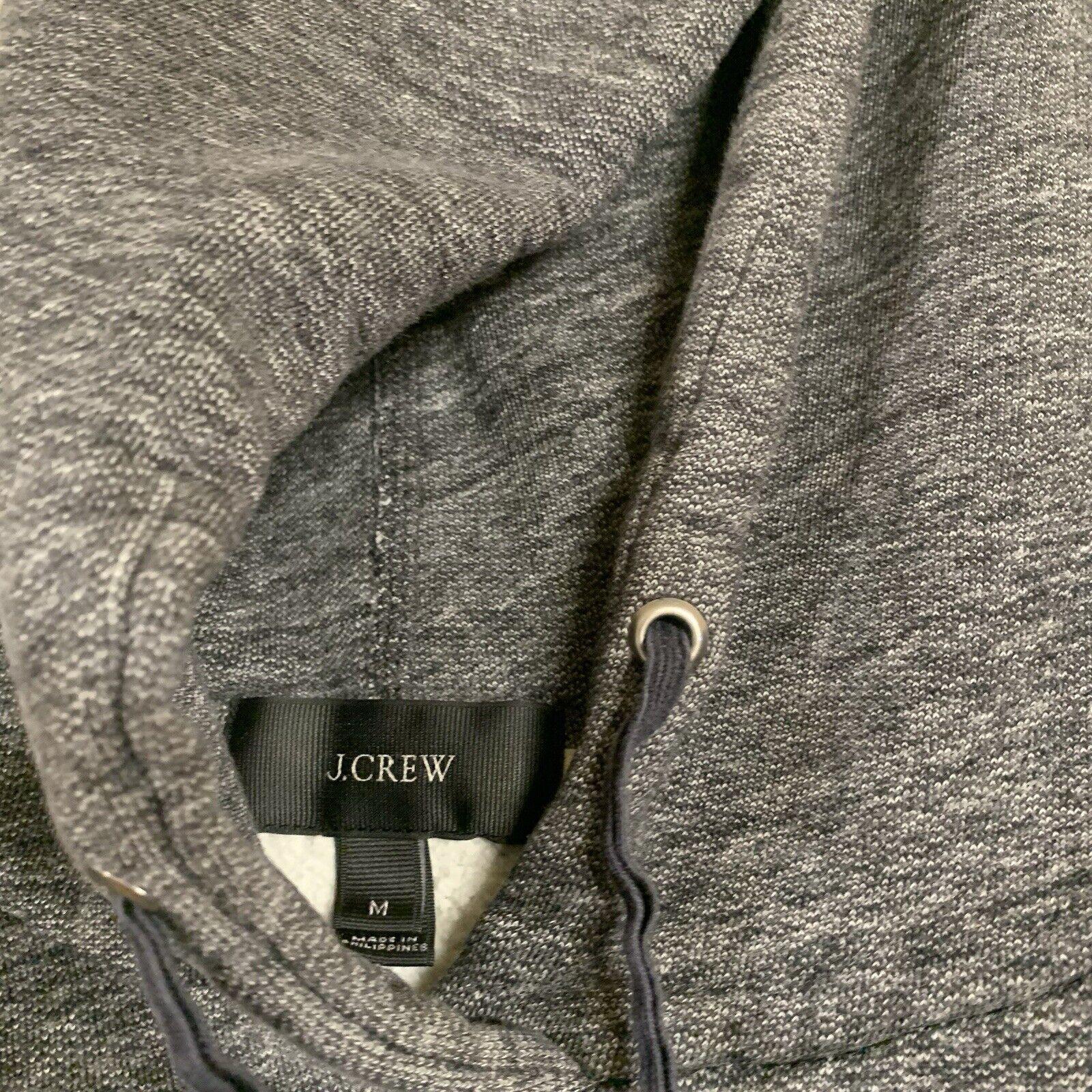 J Crew Hoodie Sweater Women's Size M Black Charcoal Sweatshirt Hem