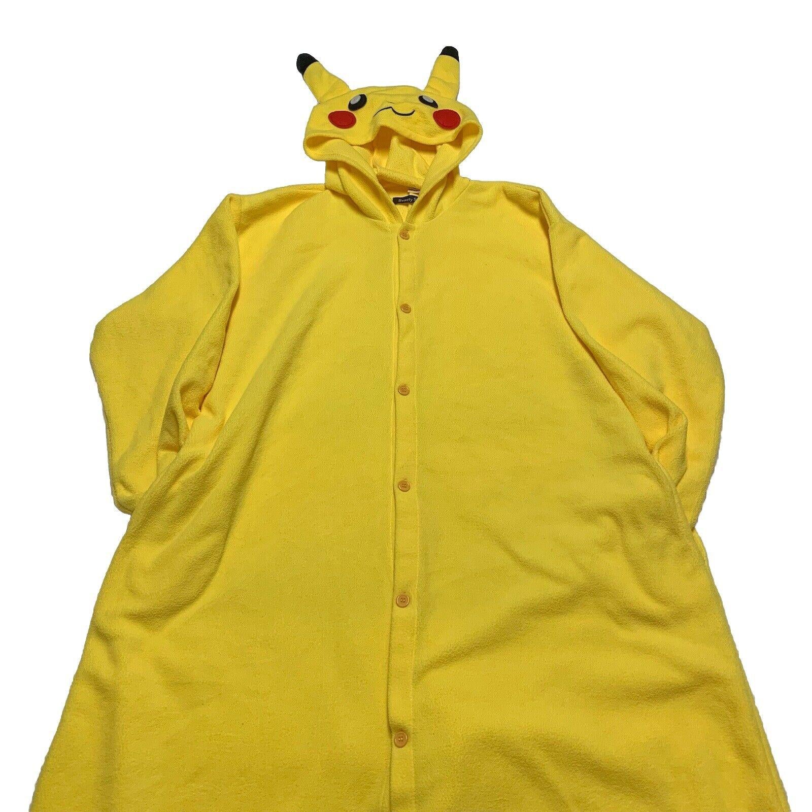 Beauty Shine Pikachu Pajamas Sleeping Wear Adult Cosplay Body Suit One Piece XL