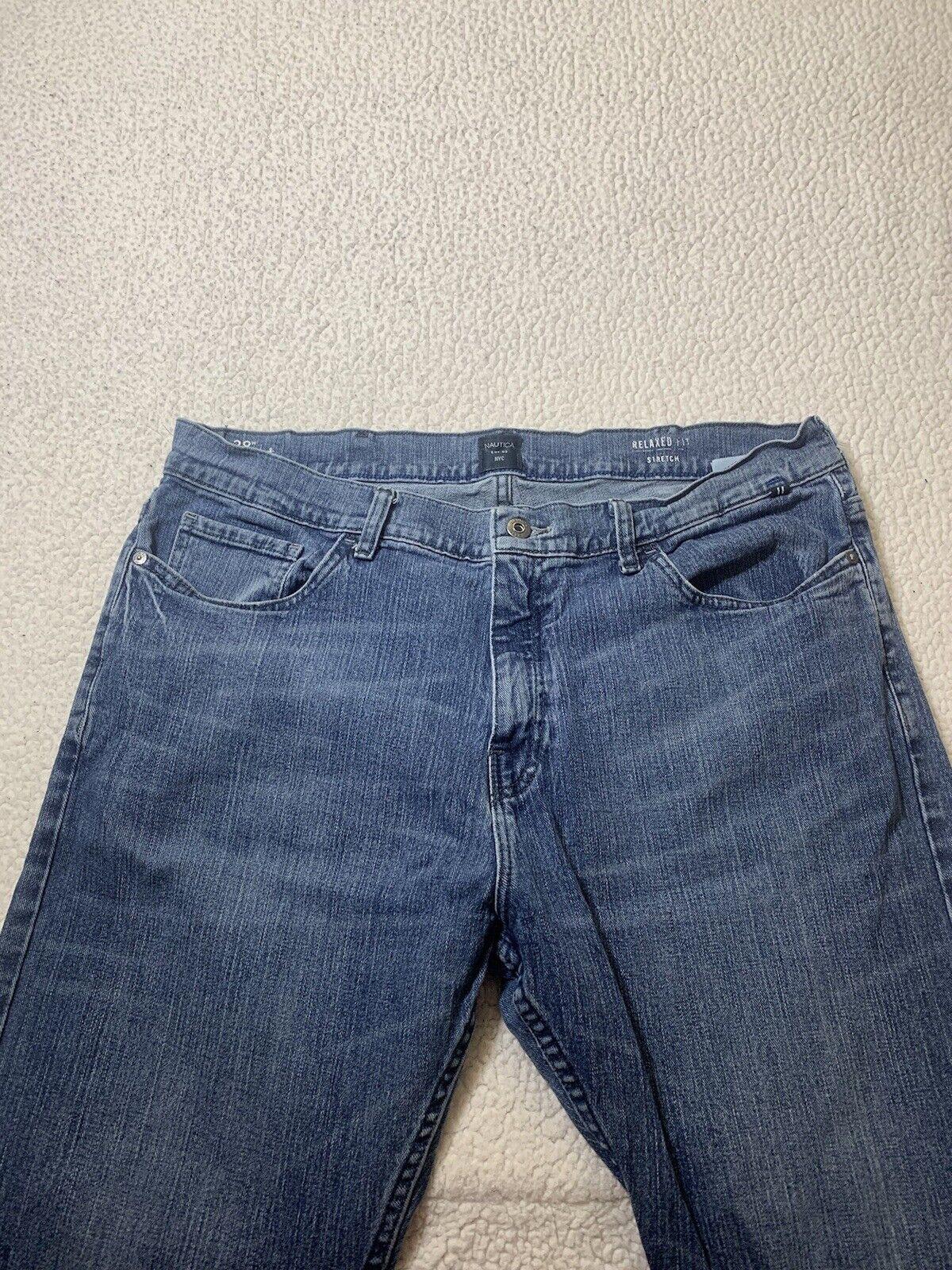 Nautica Jeans Men’s Size W38 32L Relaxed Fit Blue Stretch