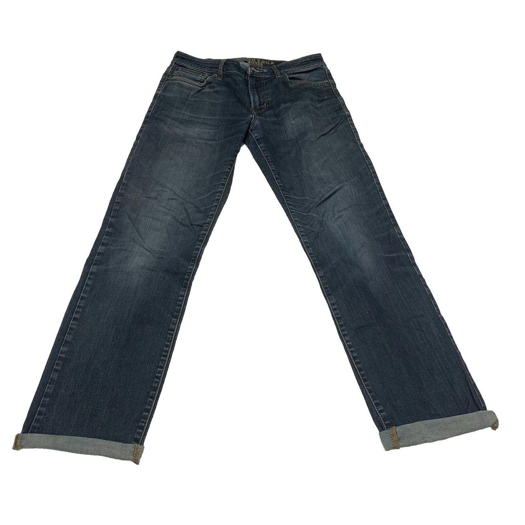 American Eagle Outfitters Straight Jeans Men's 32/34 Blue Dark Wash Flex Denim