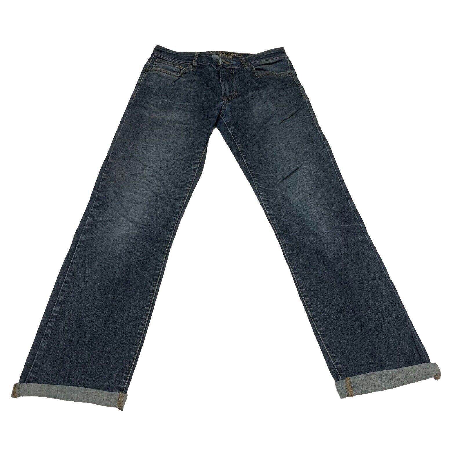 American Eagle Outfitters Straight Jeans Men's 32/34 Blue Dark Wash Flex Denim