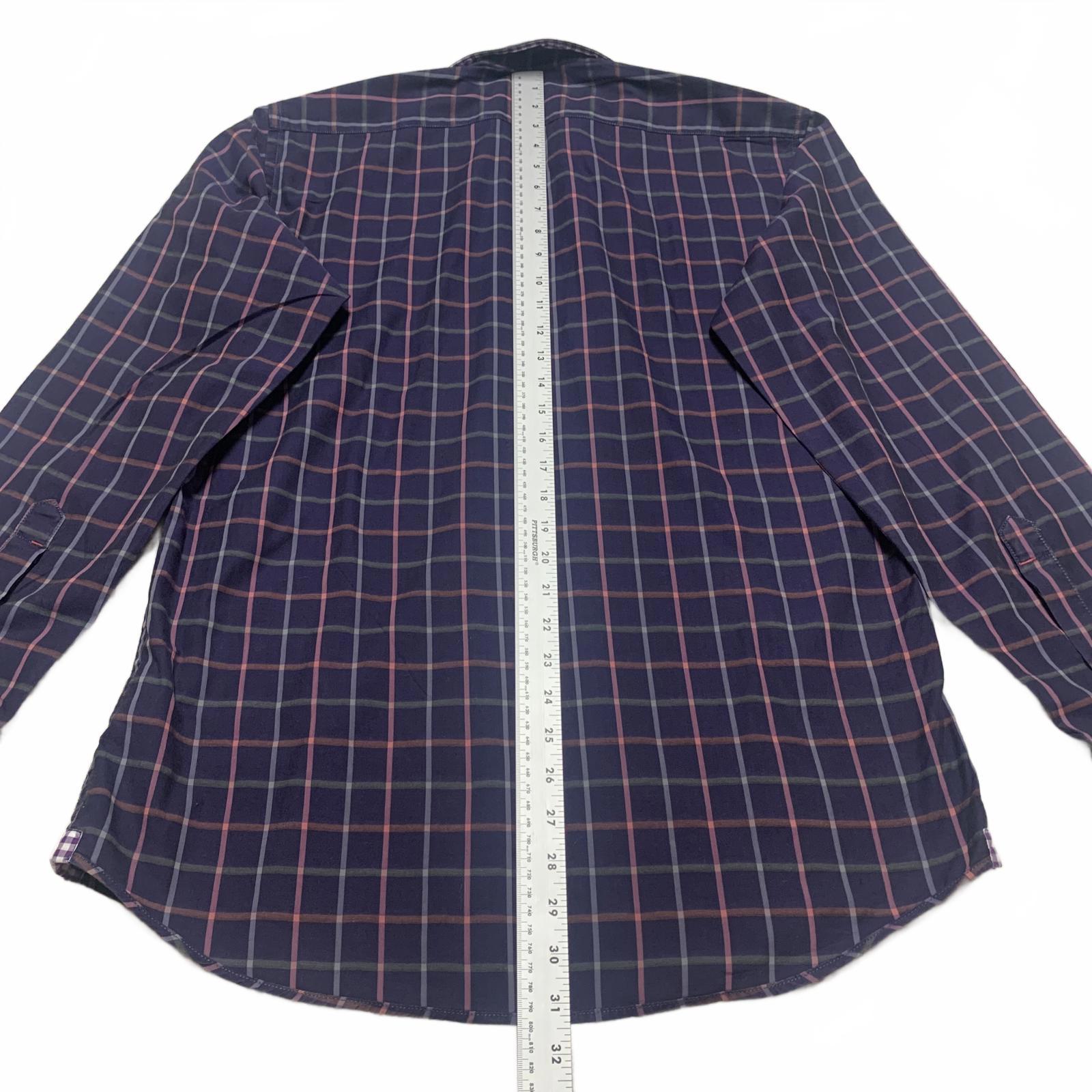 Borgo Ognissanti 28 Men's M Blue Plaid Button Shirt Multicolor Check